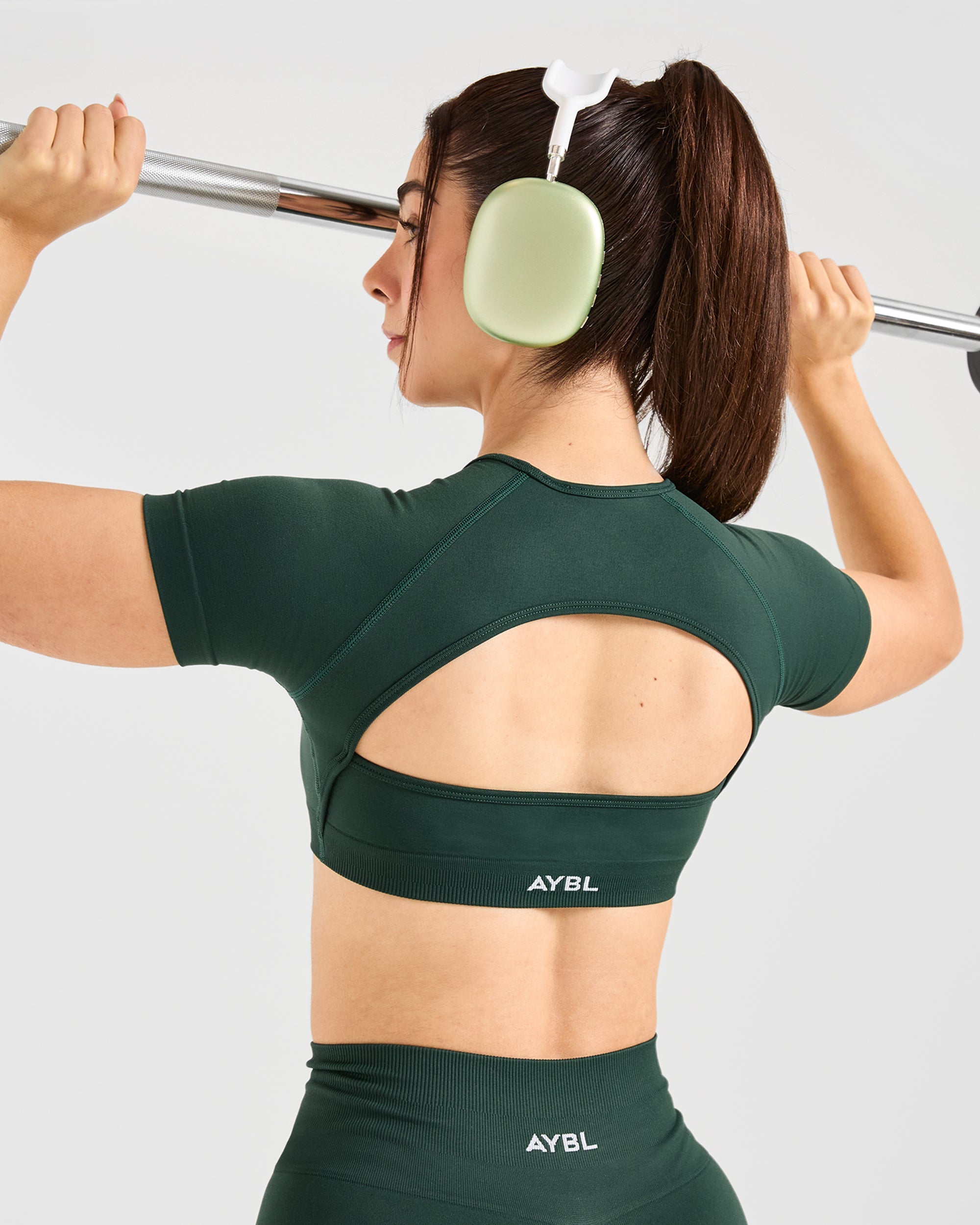 Power Seamless Crop Top - Evergreen