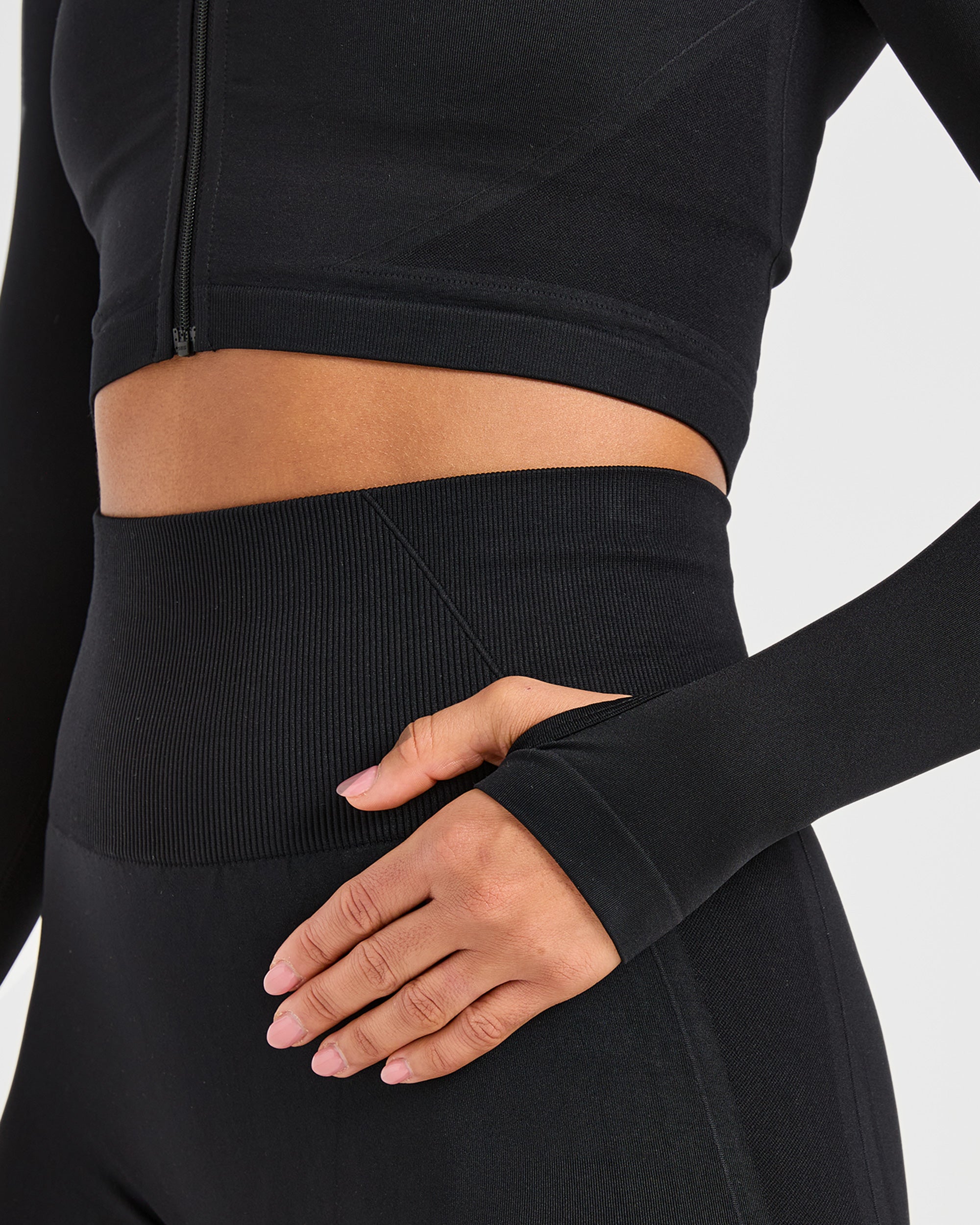 Empower Seamless Crop Zip Jacket - Noir