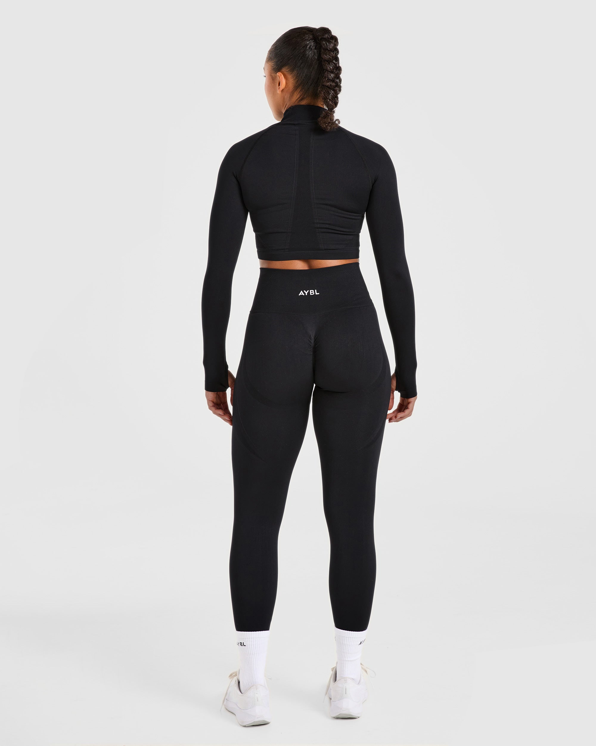 Empower Seamless Crop Zip Jacket - Noir