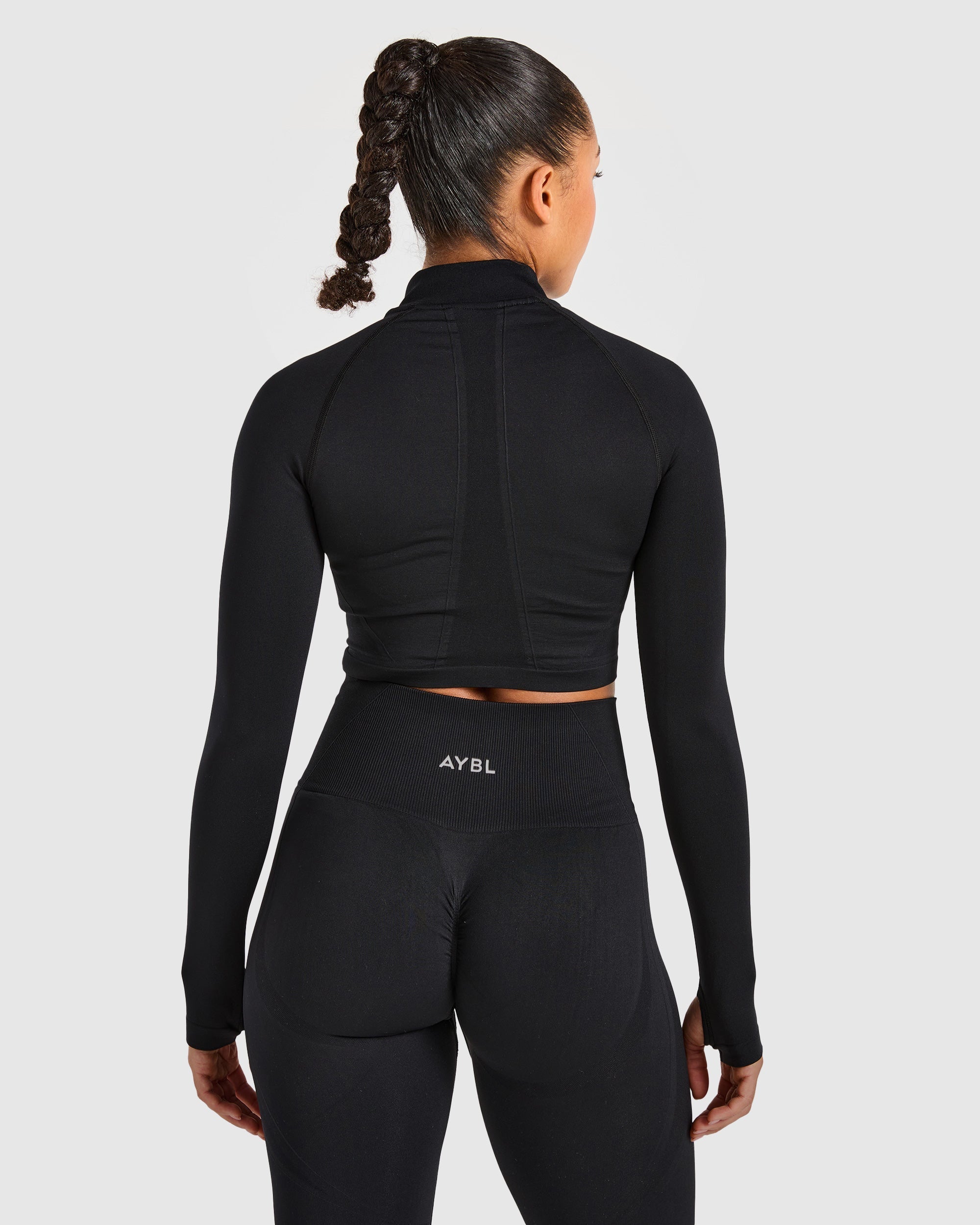 Empower Seamless Crop Zip Jacket - Noir