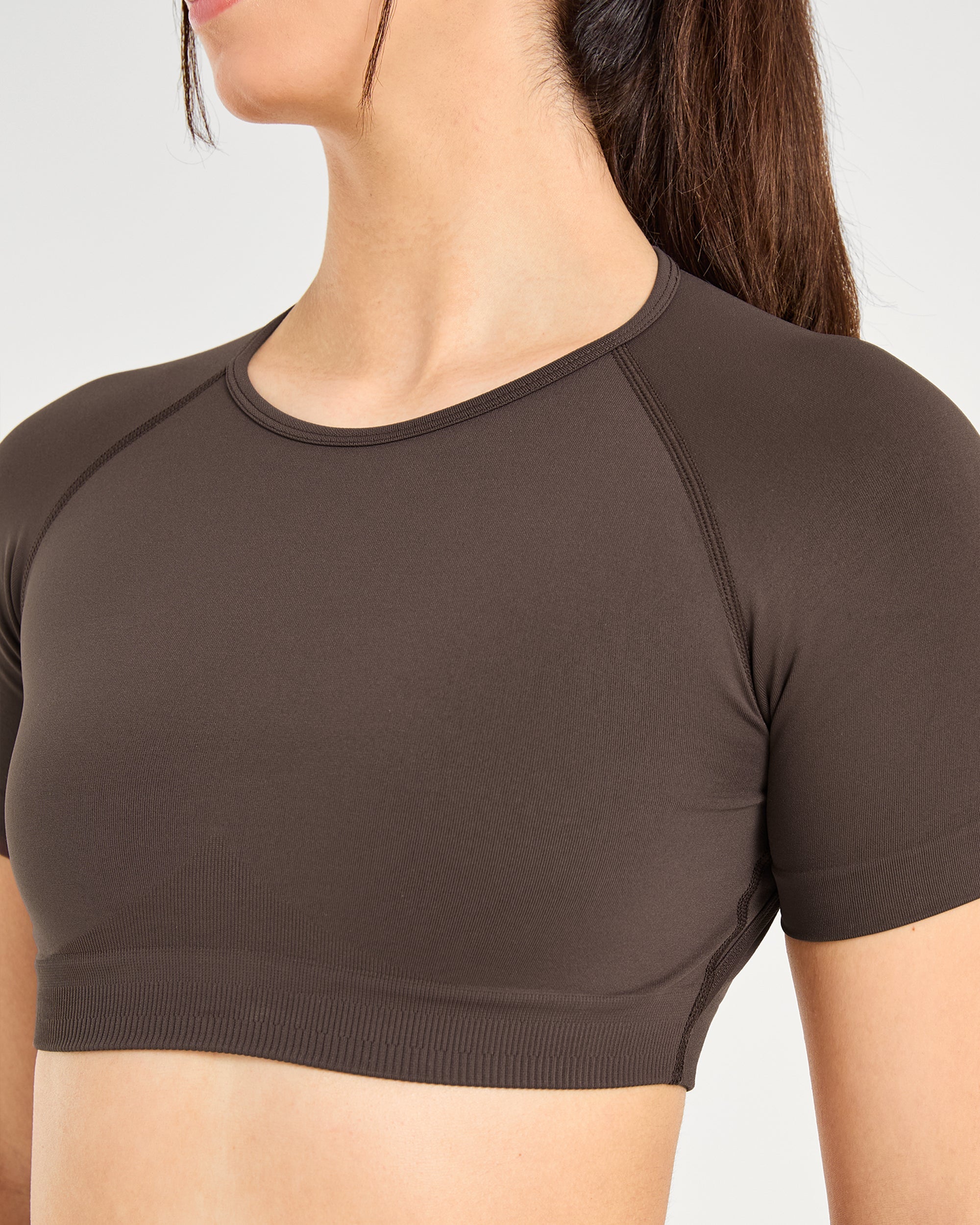 Power Seamless Crop Top - Chestnut Brun