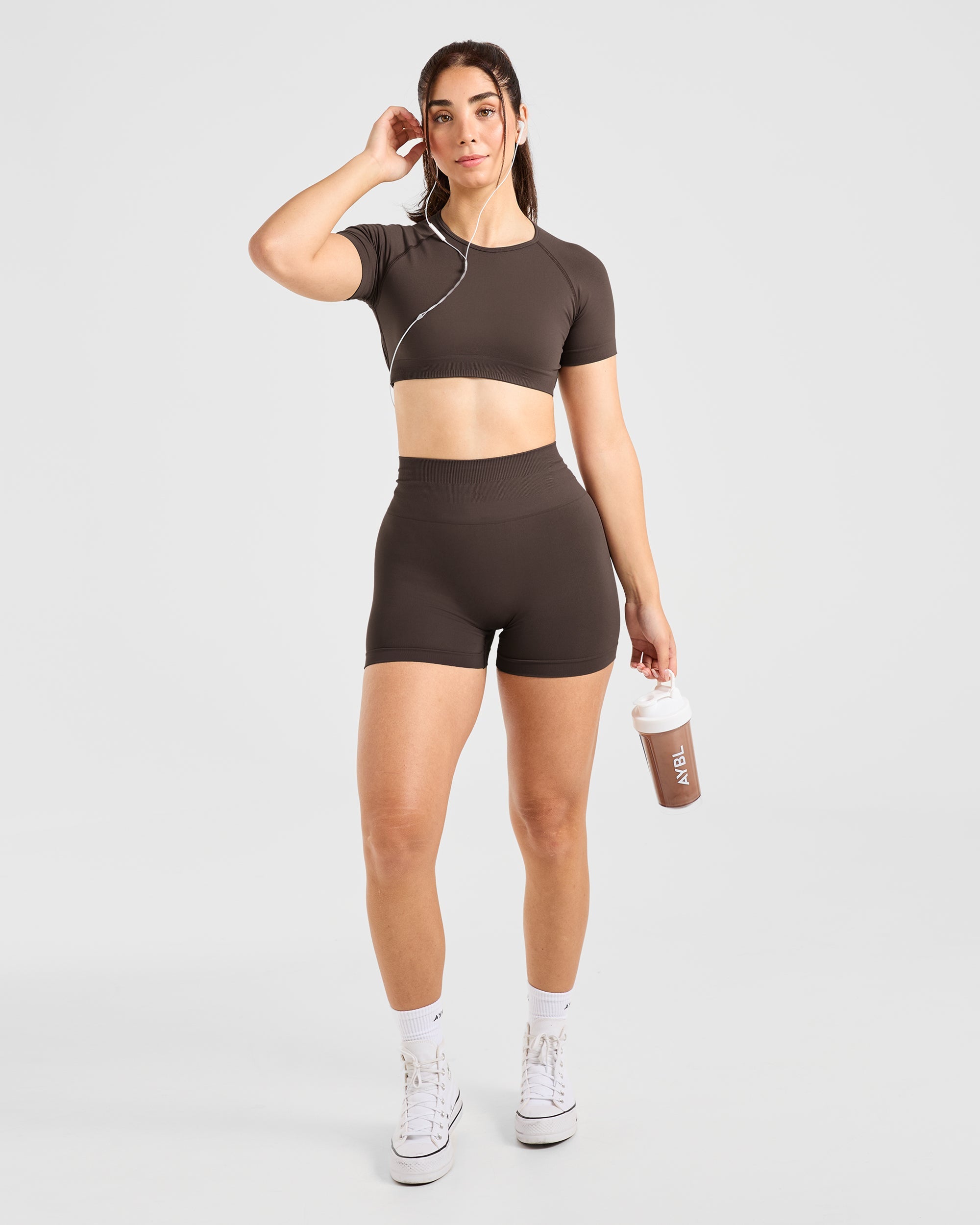 Power Seamless Shorts - Chestnut Brun