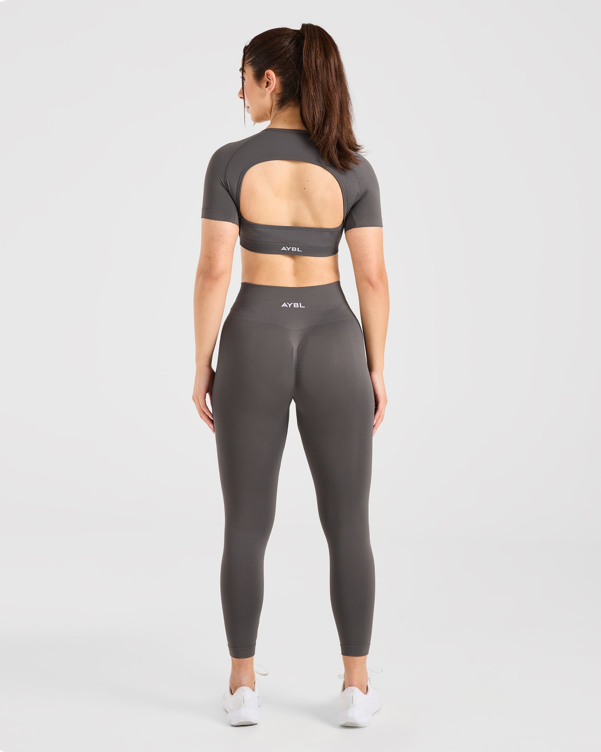 Power Seamless Crop Top - Charcoal