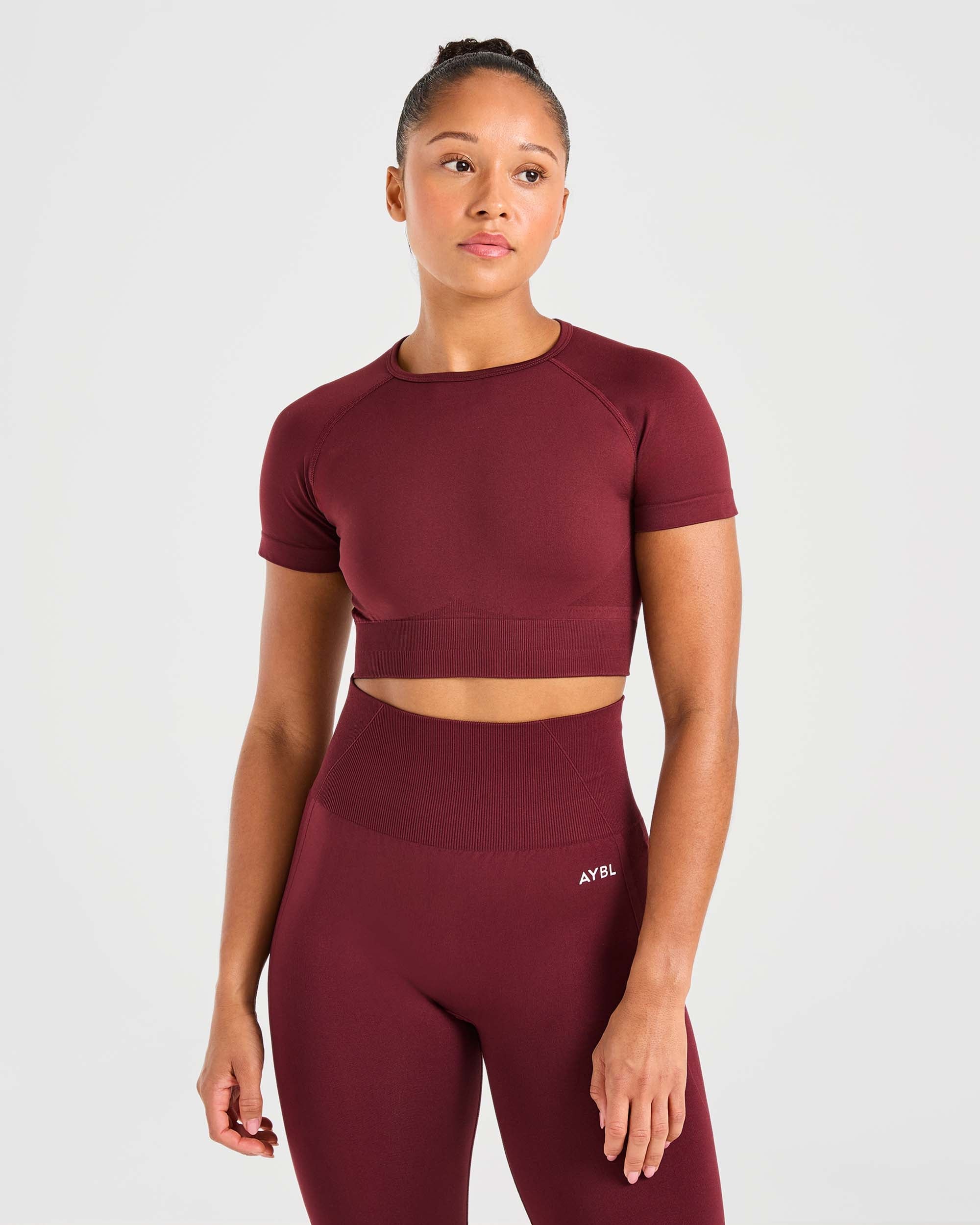 Empower Seamless Crop Top - Rouge Wine