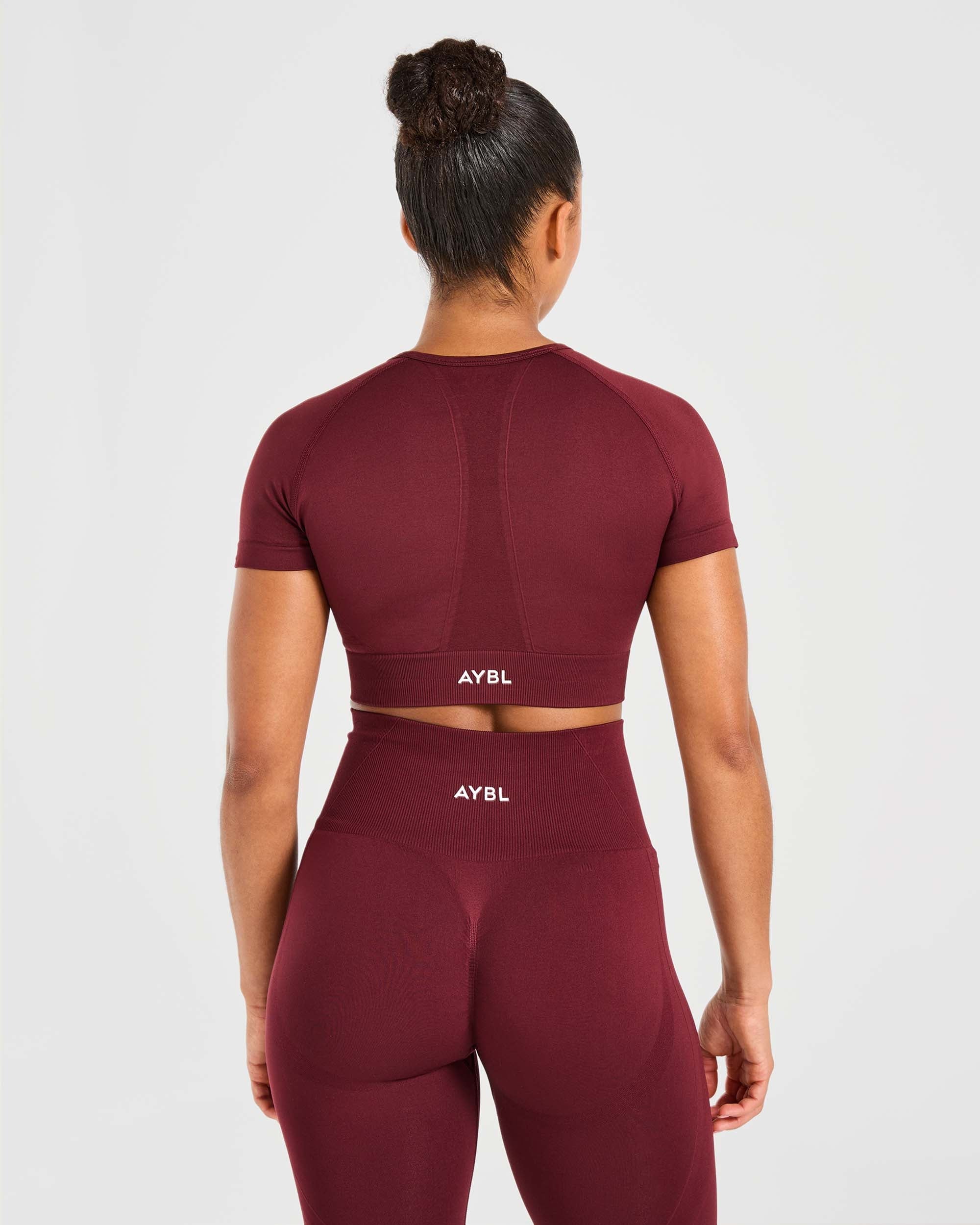 Empower Seamless Crop Top - Rouge Wine