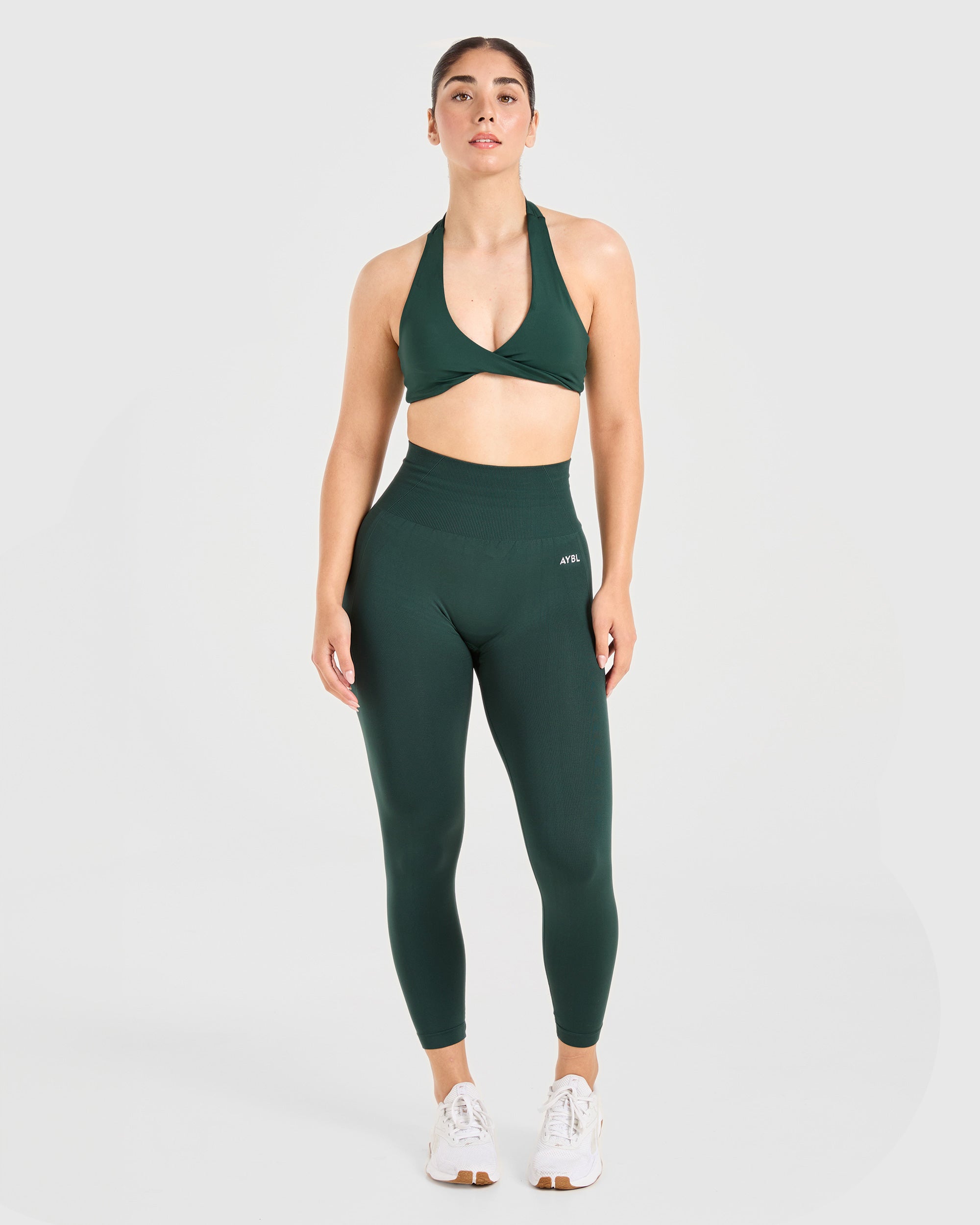 Essential Halterneck Sports Bra - Deep Vert