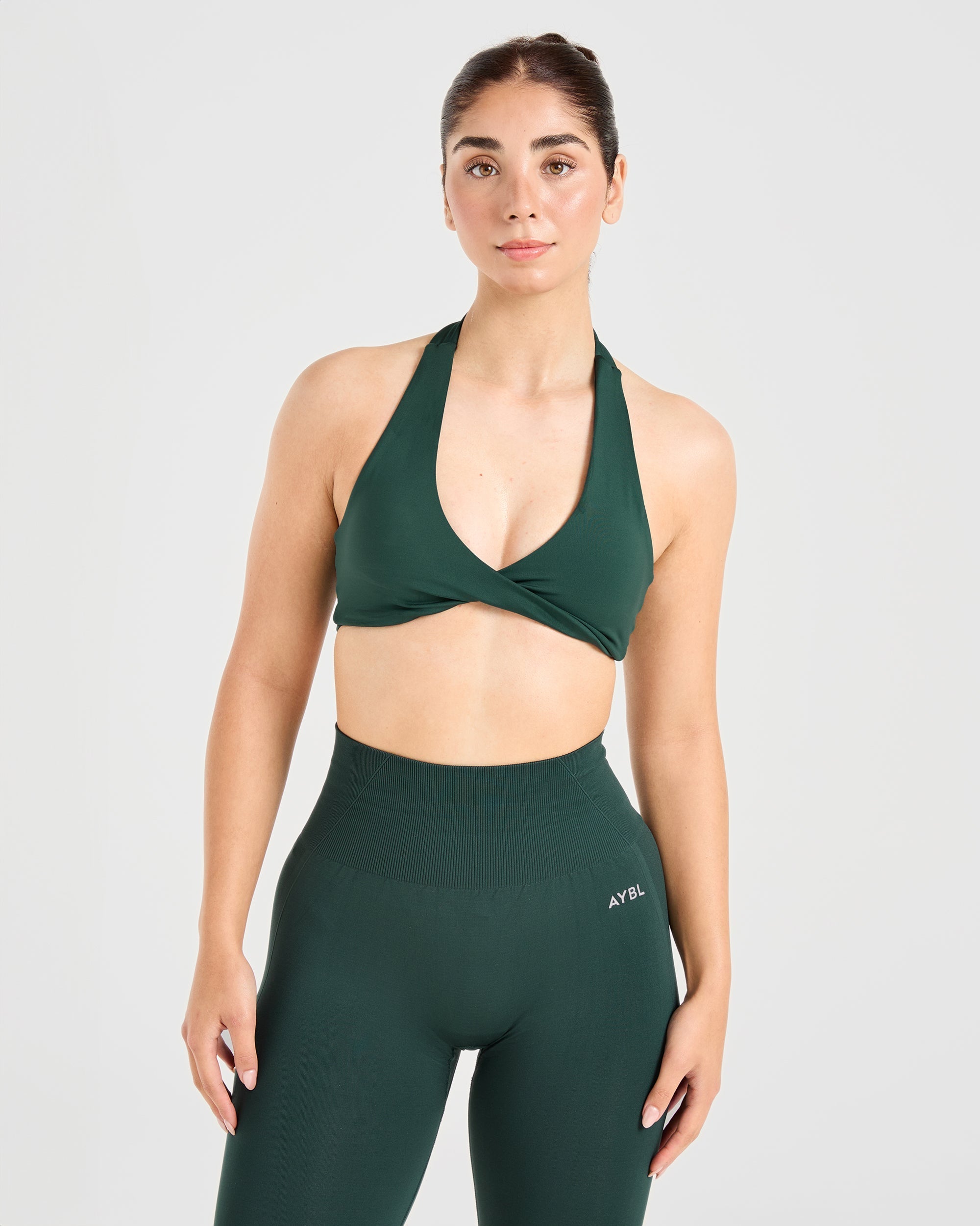 Essential Halterneck Sports Bra - Deep Vert