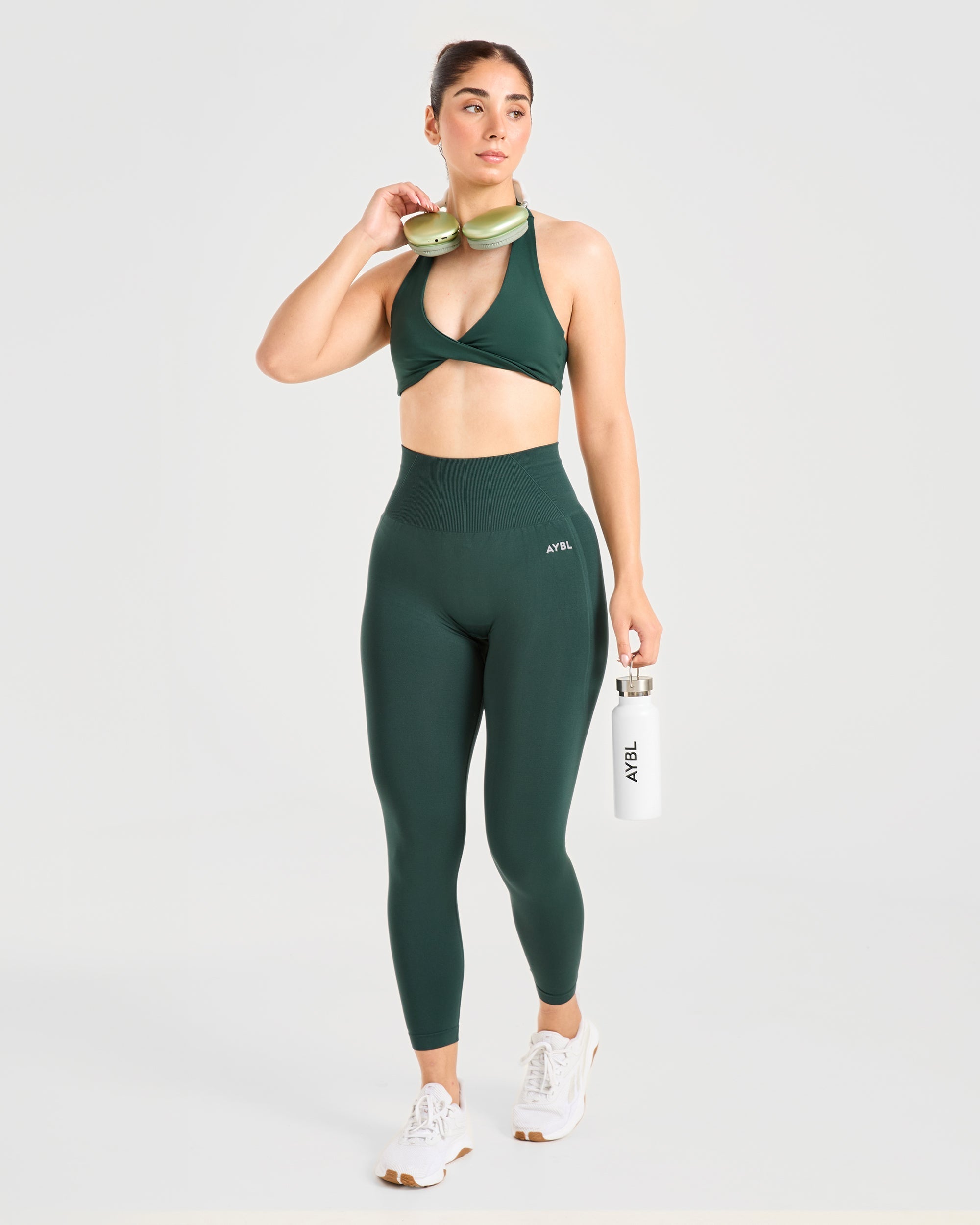 Essential Halterneck Sports Bra - Deep Vert