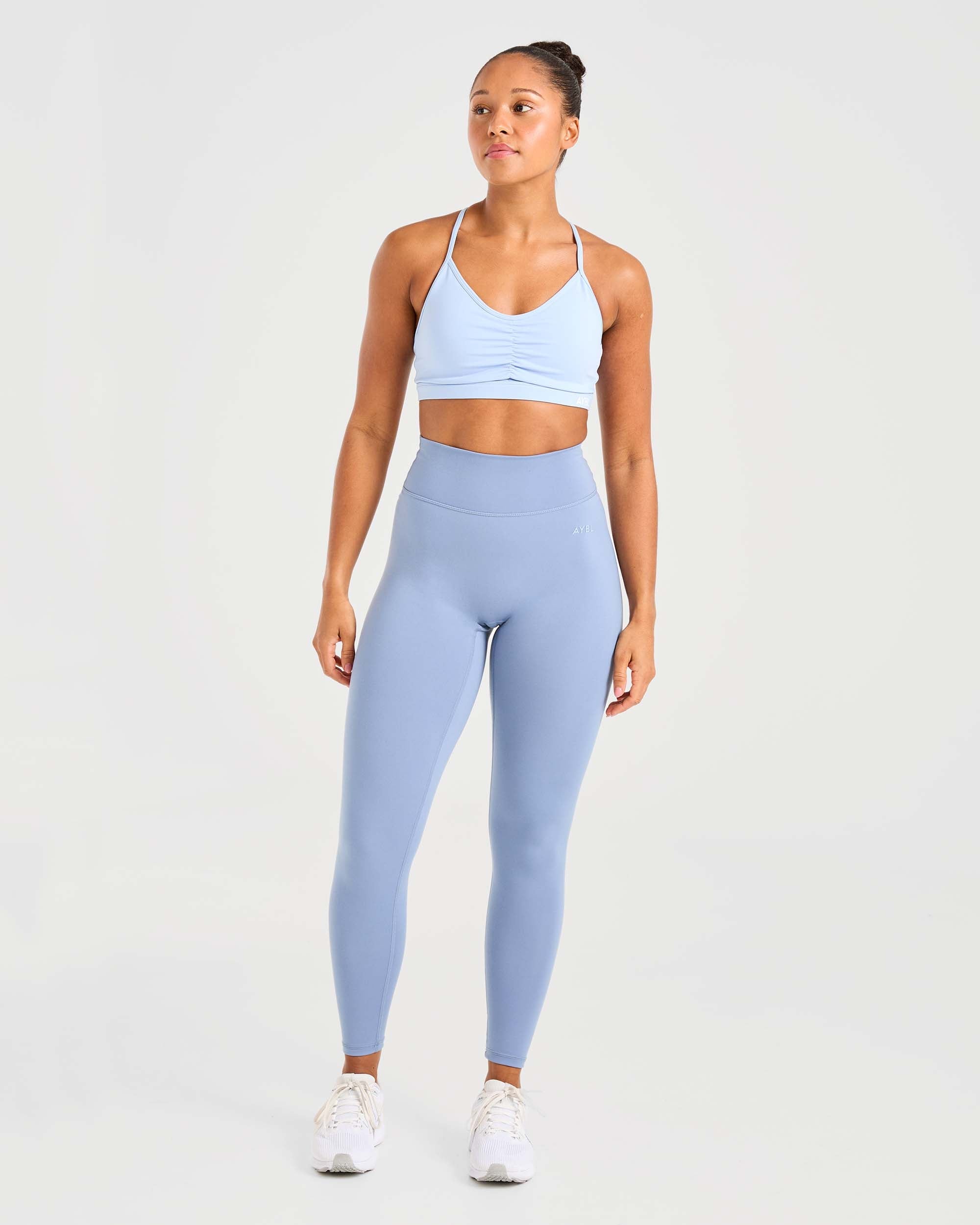 Essential Ruched Sports Bra - Powder Bleu