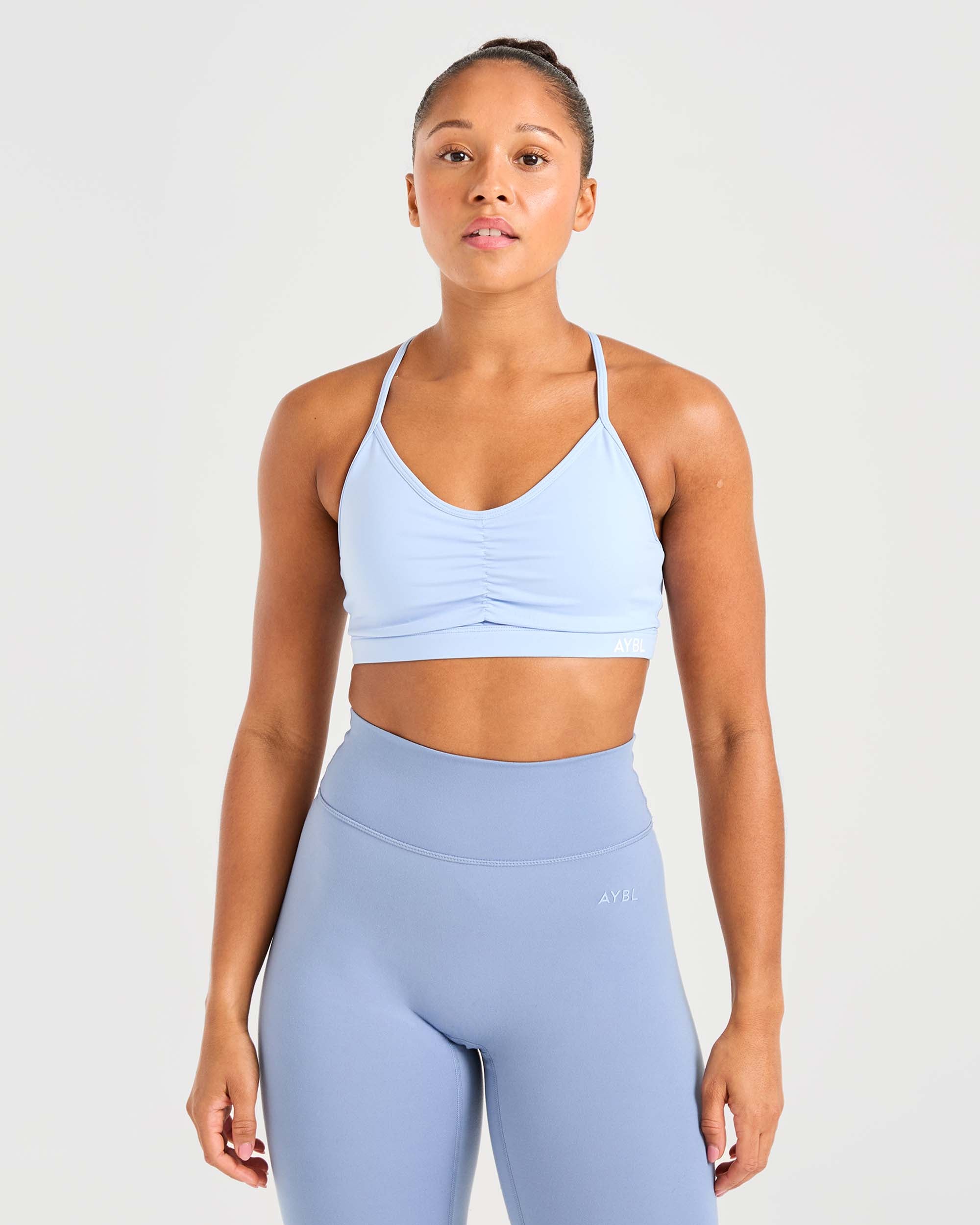 Essential Ruched Sports Bra - Powder Bleu