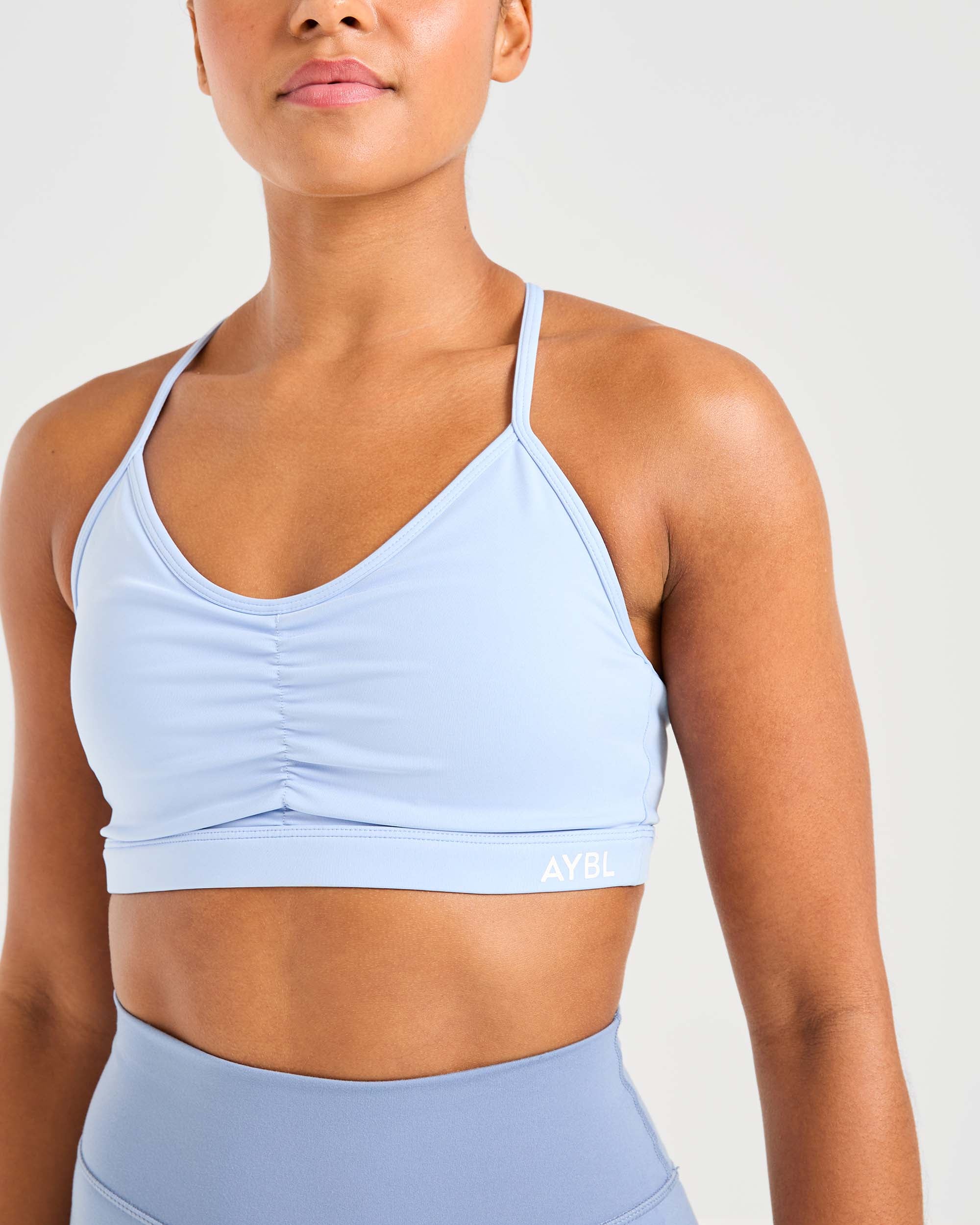 Essential Ruched Sports Bra - Powder Bleu