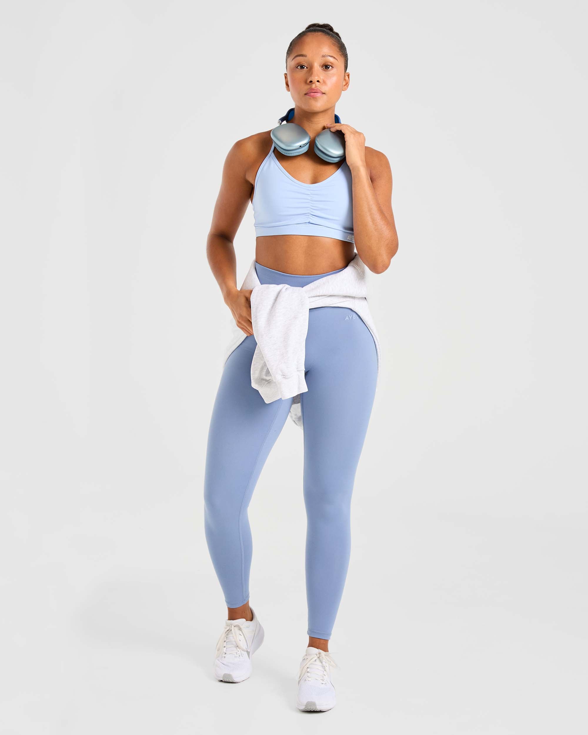 Essential Ruched Sports Bra - Powder Bleu