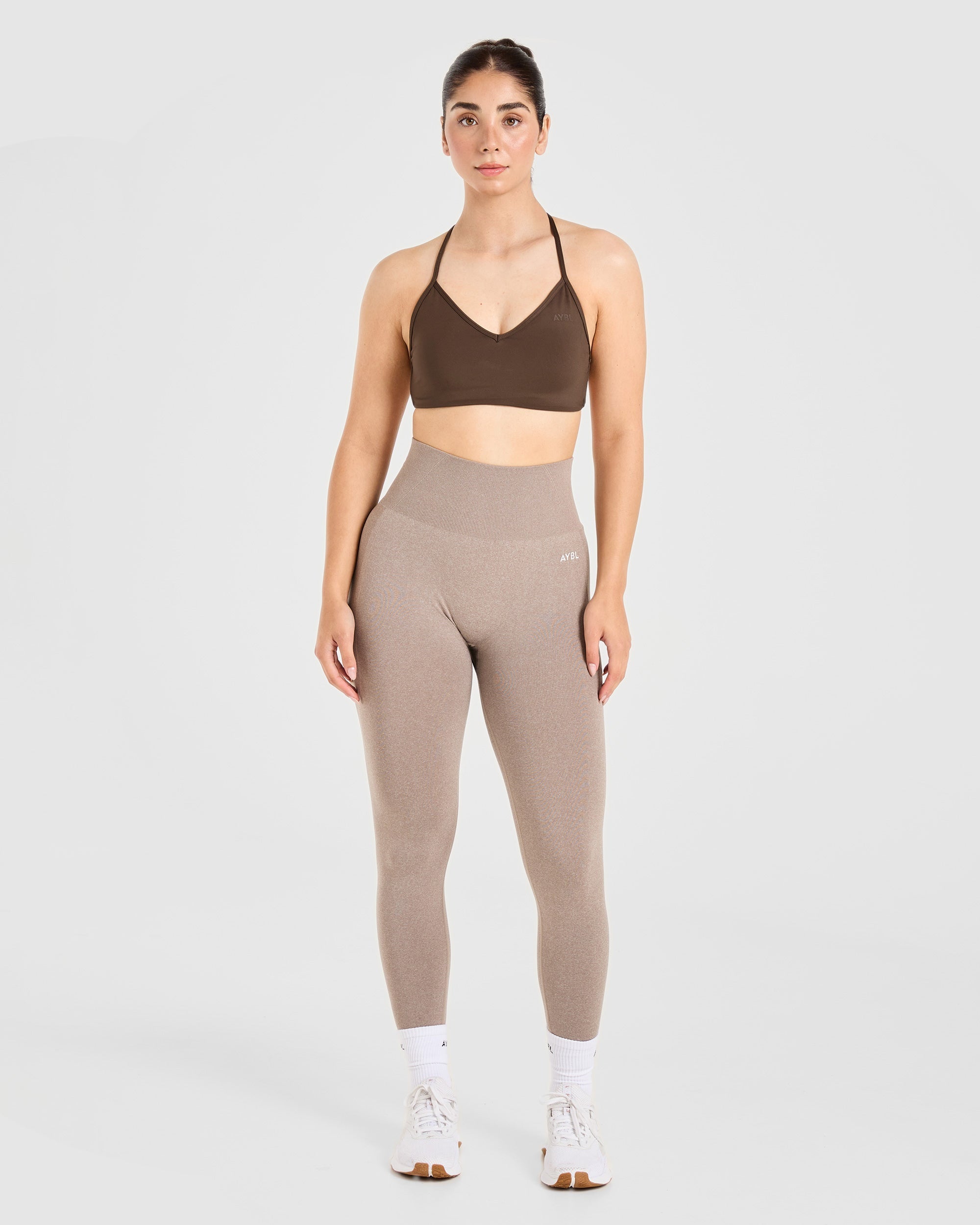 Essential Crossback Sports Bra - Deep Cocoa Brun