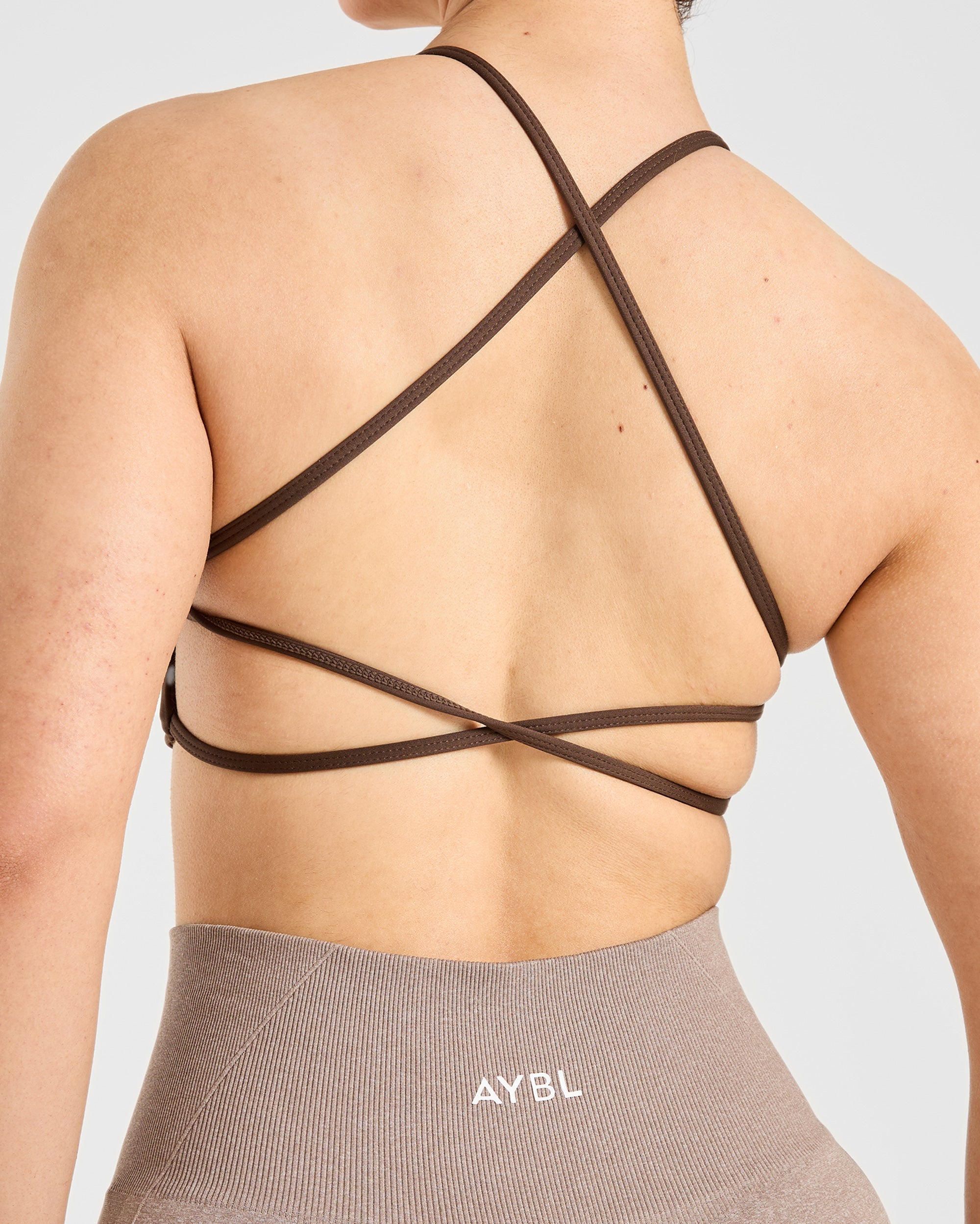 Essential Crossback Sports Bra - Deep Cocoa Brun