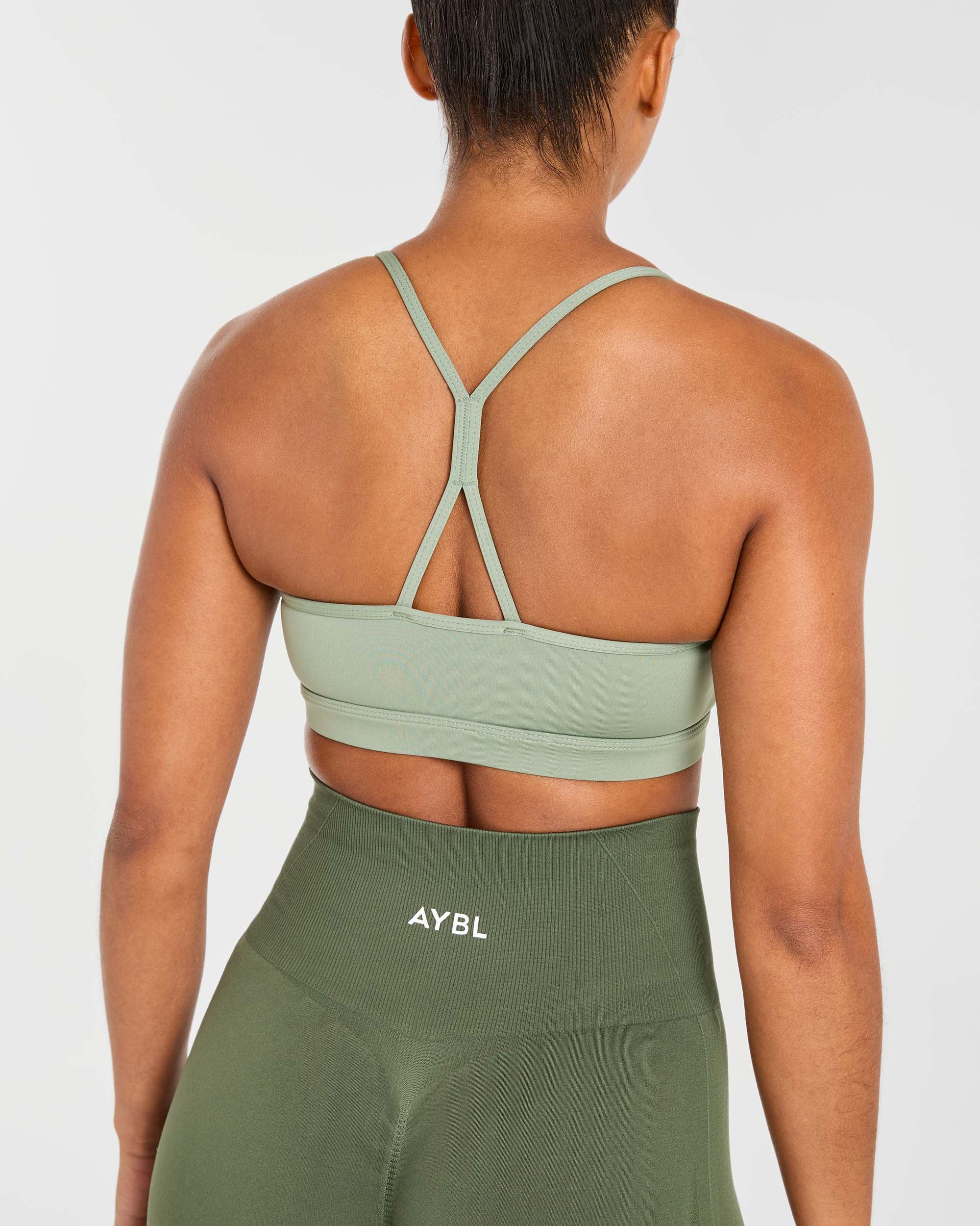 Essential Ruched Sports Bra - Olive Vert