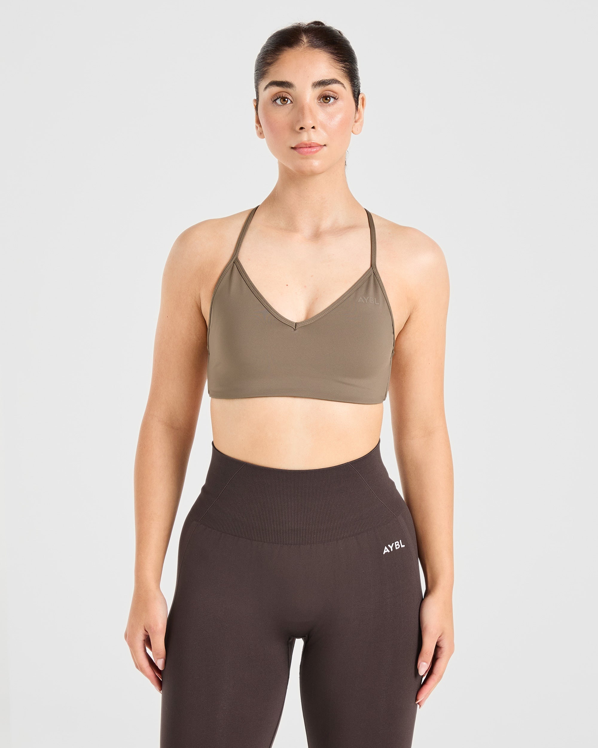 Essential Crossback Sports Bra - Mocha Brun