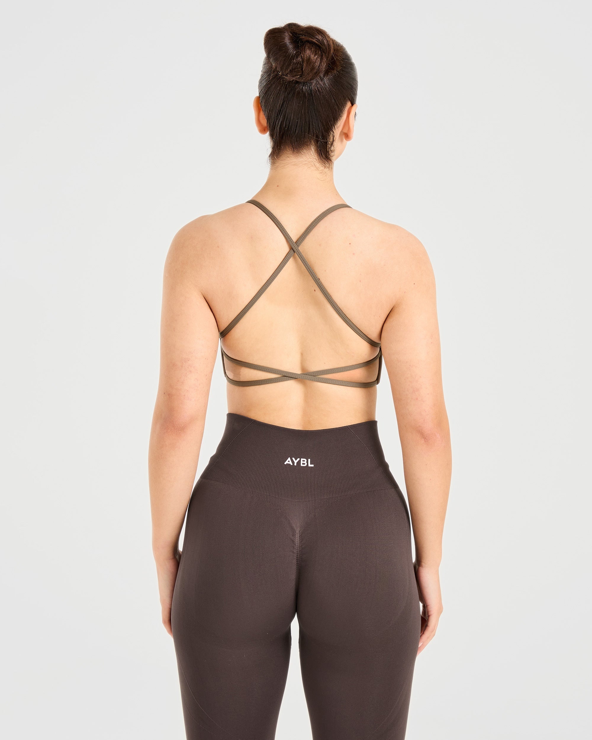 Essential Crossback Sports Bra - Mocha Brun