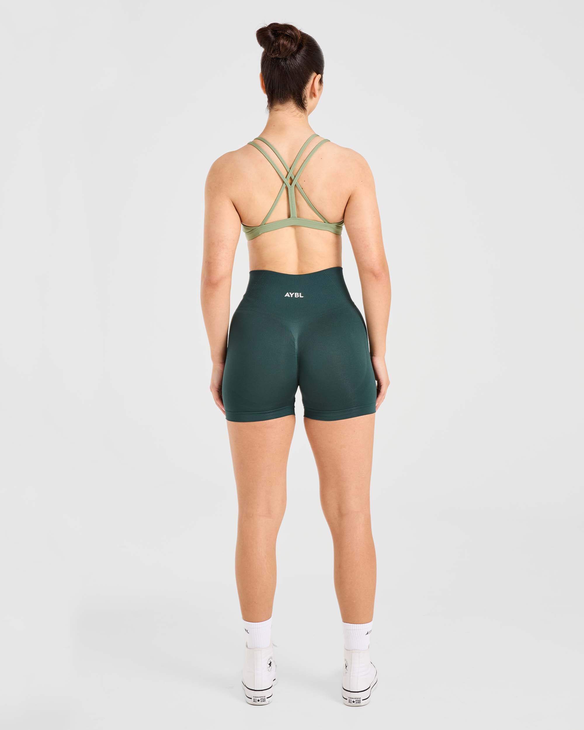 Essential Strappy Sports Bra - Olive Vert