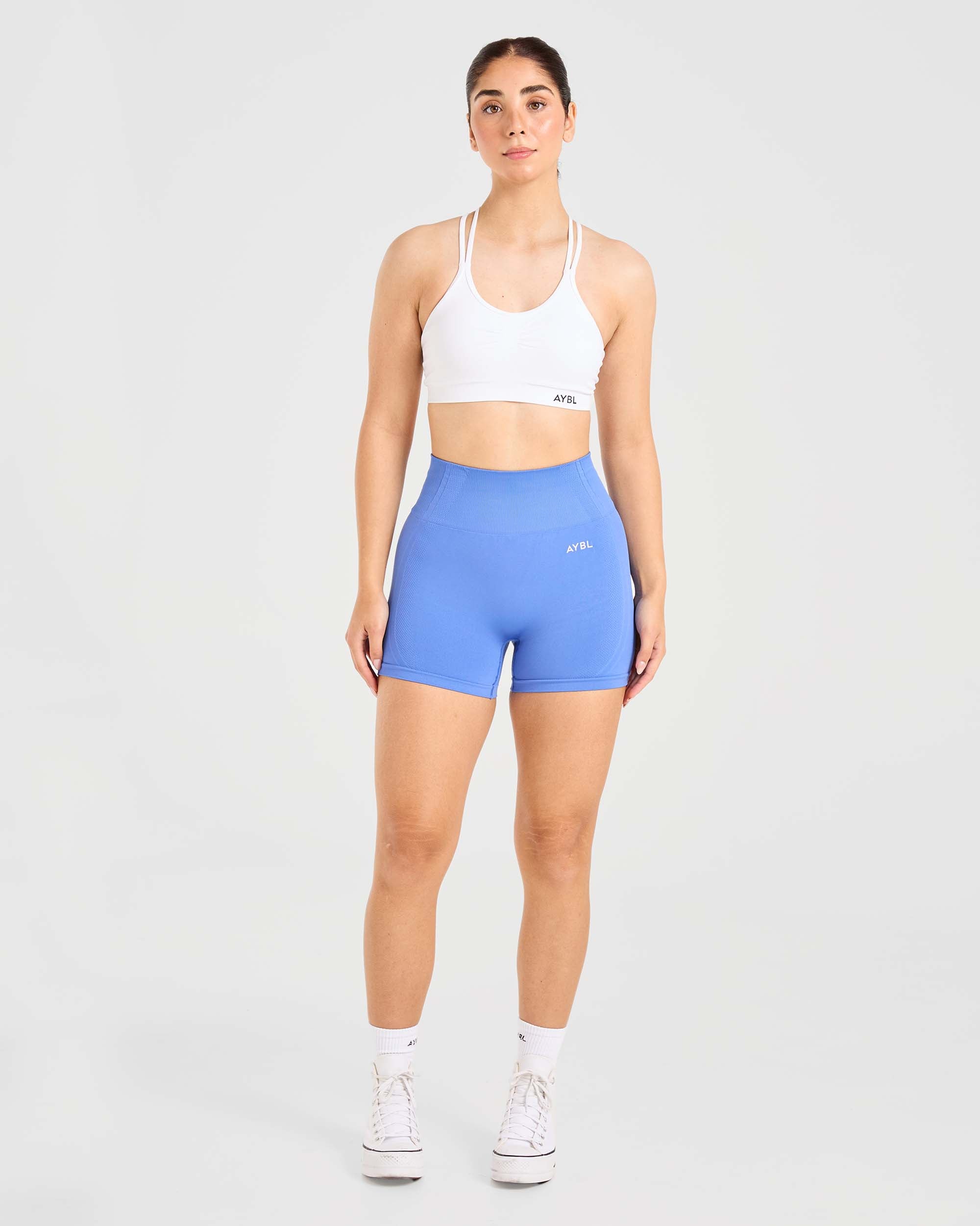 Essential Seamless Ruched Sports Bra - Blanc