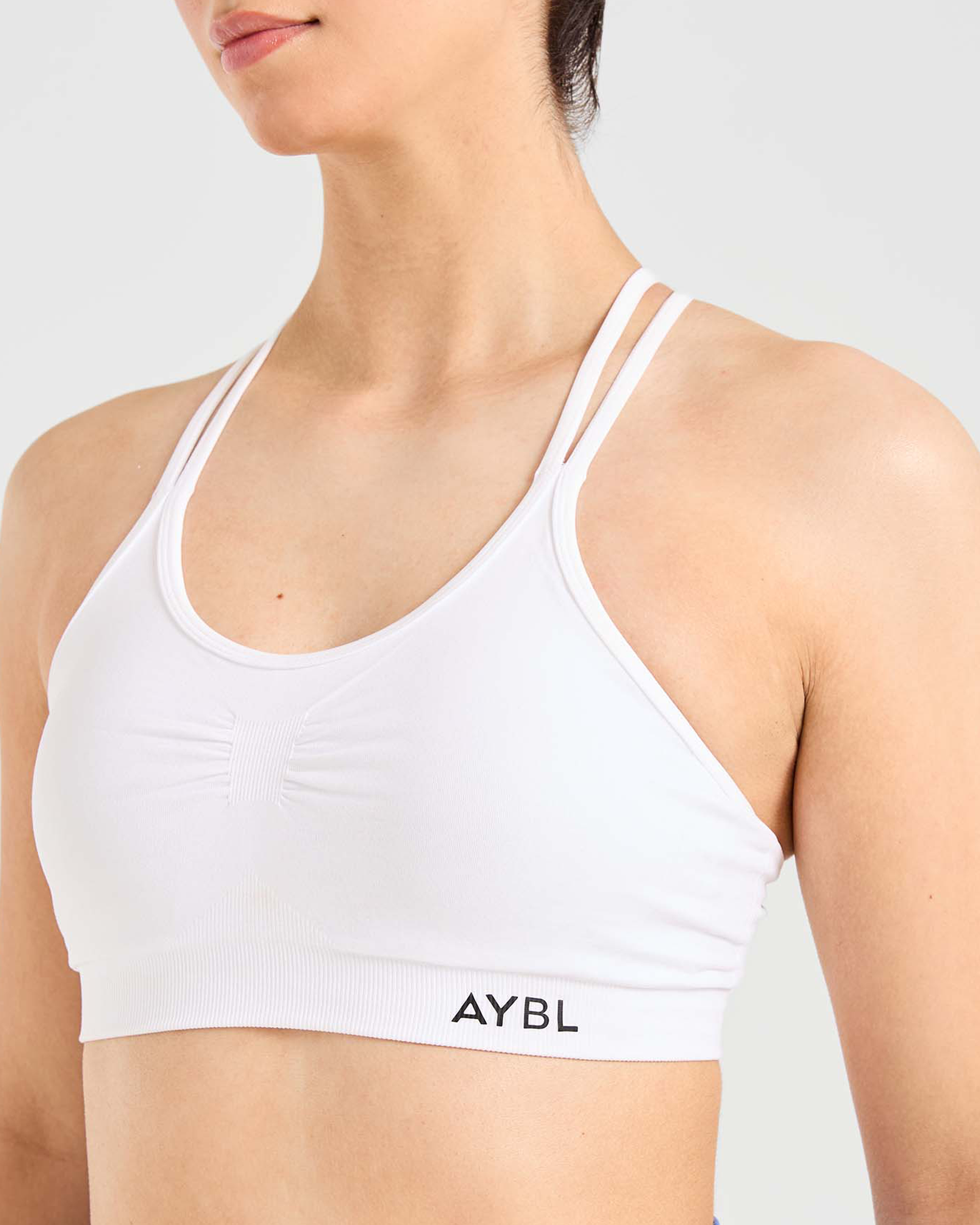 Essential Seamless Ruched Sports Bra - Blanc