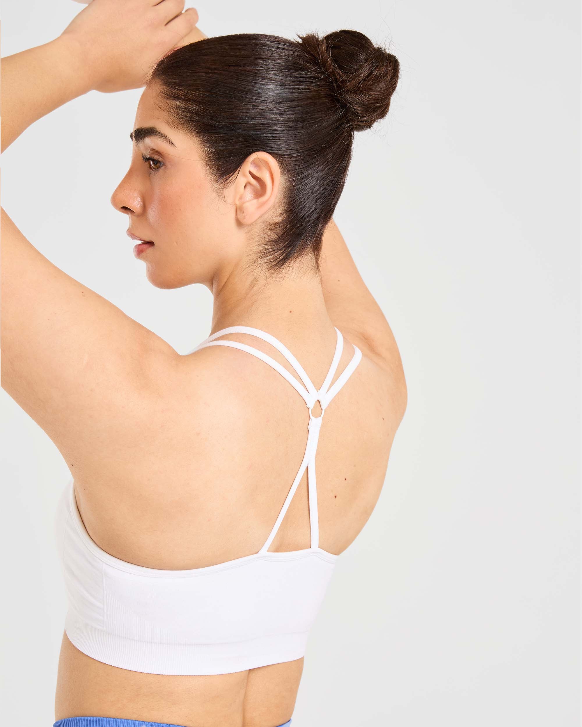 Essential Seamless Ruched Sports Bra - Blanc