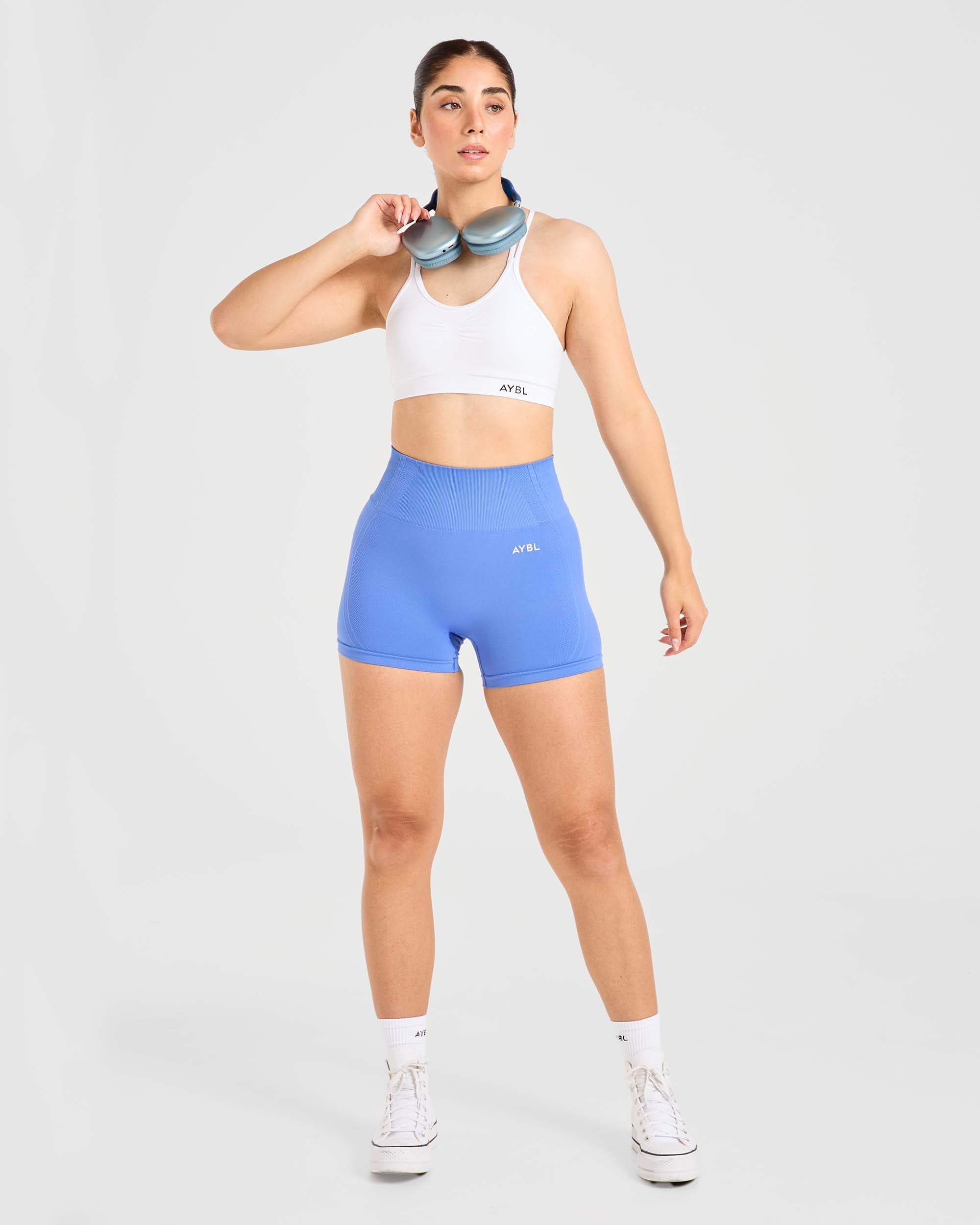 Essential Seamless Ruched Sports Bra - Blanc