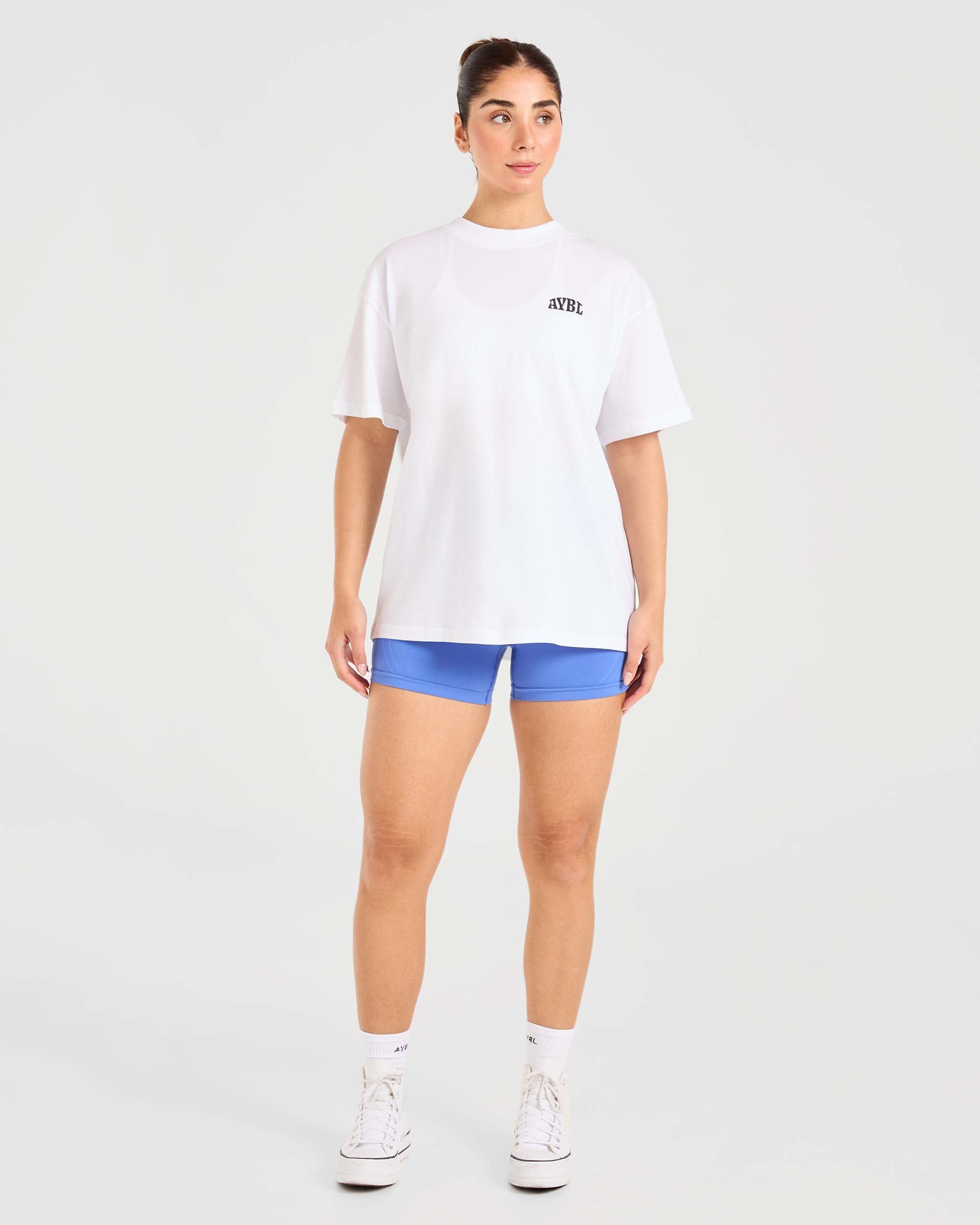 Mind Over Matter Oversized T Shirt - Blanc