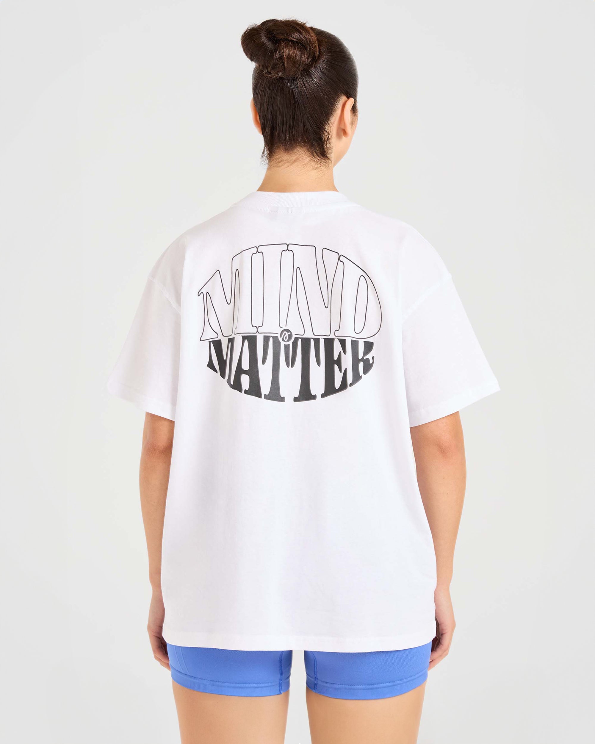 Mind Over Matter Oversized T Shirt - Blanc