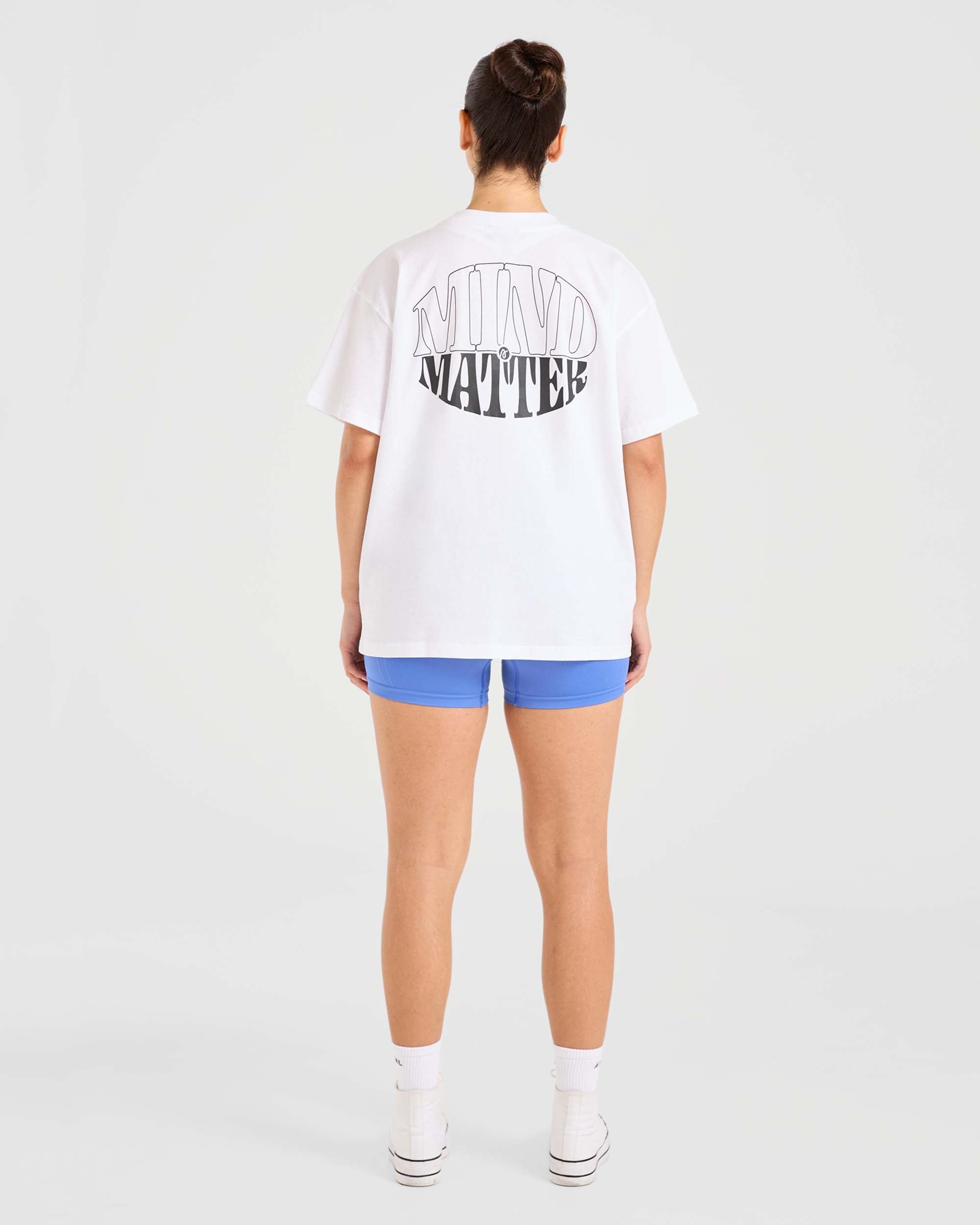 Mind Over Matter Oversized T Shirt - Blanc