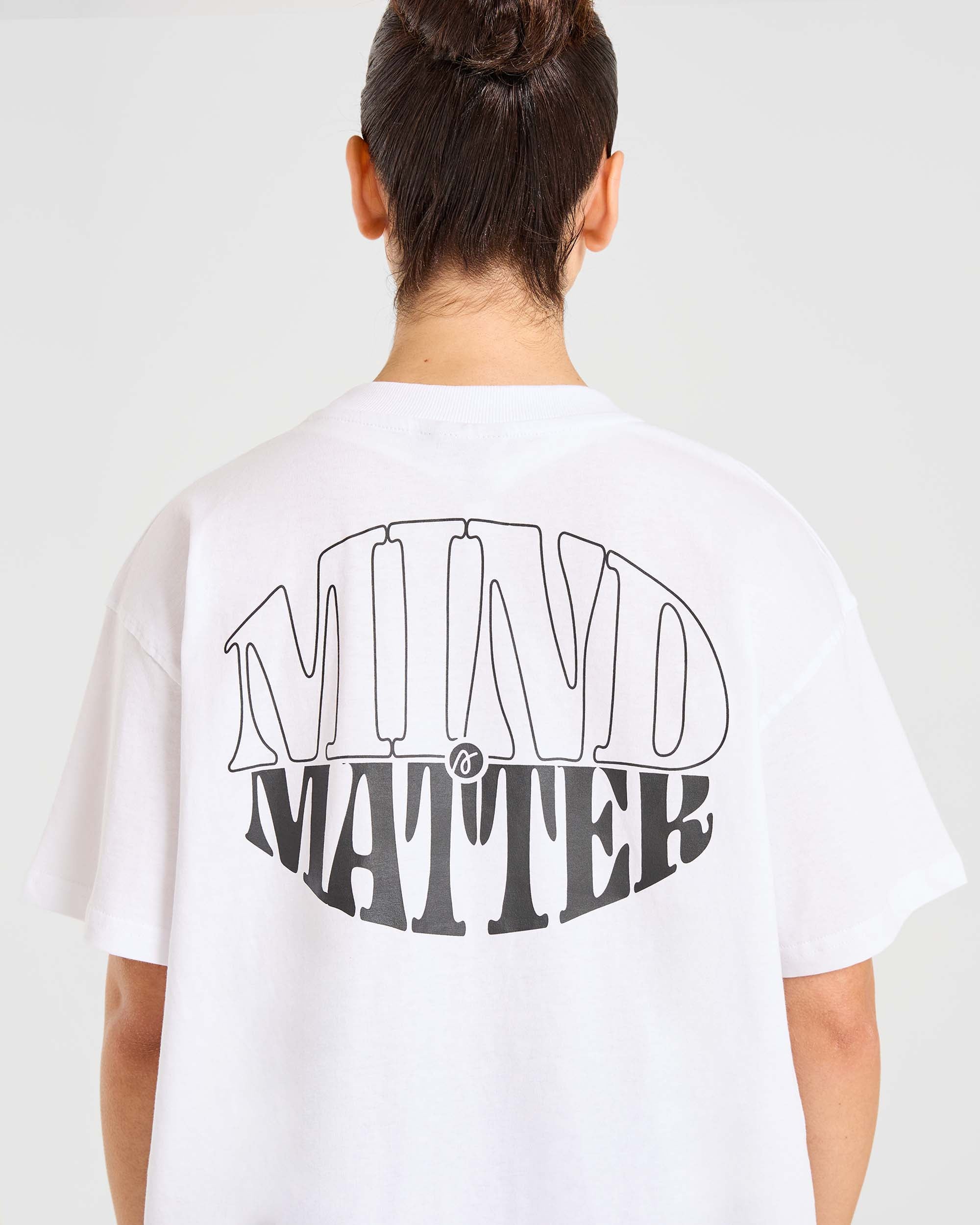 Mind Over Matter Oversized T Shirt - Blanc