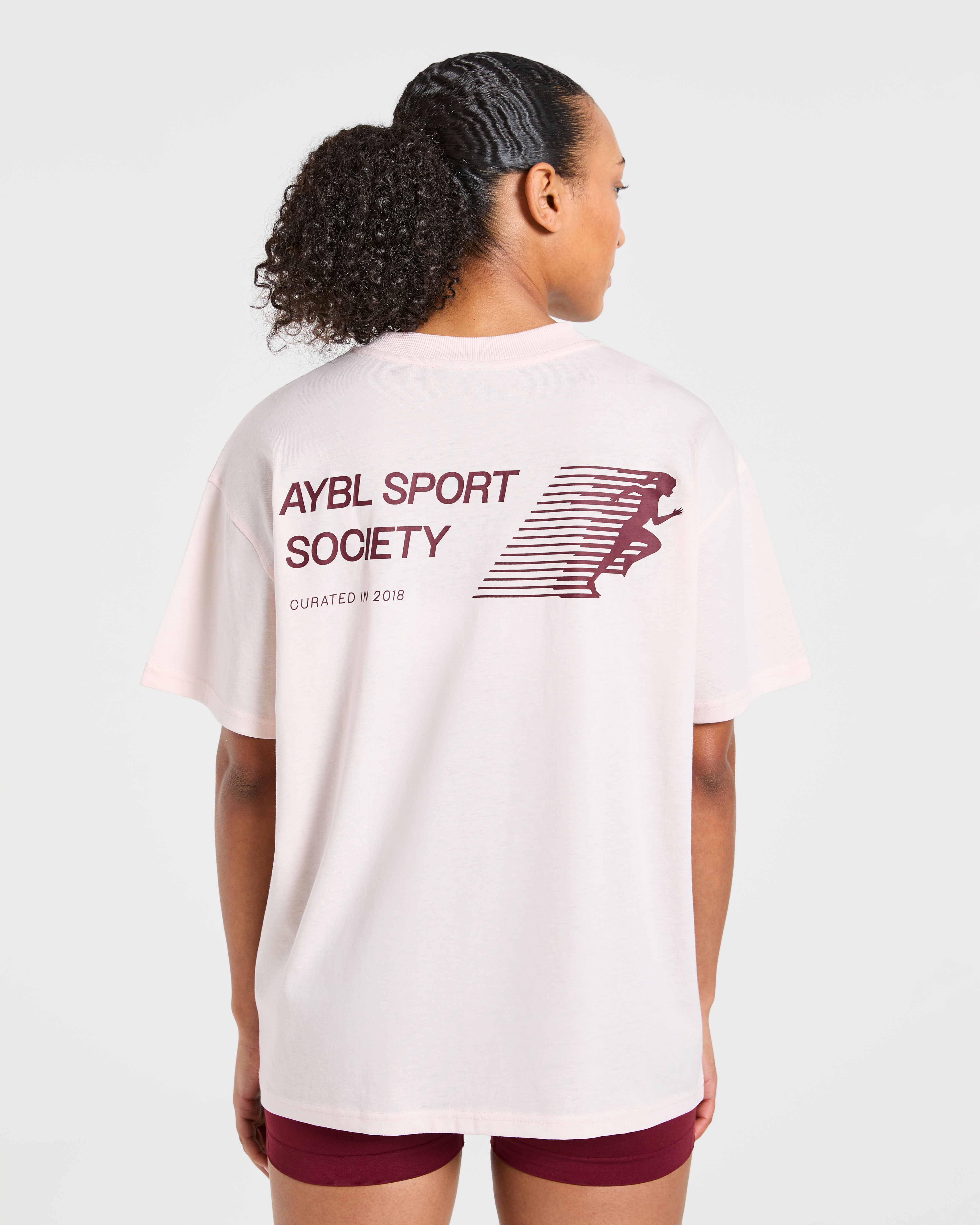 Sport Society Oversized T Shirt - Rose