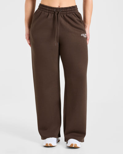 Sports Collective Oversized Straight Leg Joggers - Marron