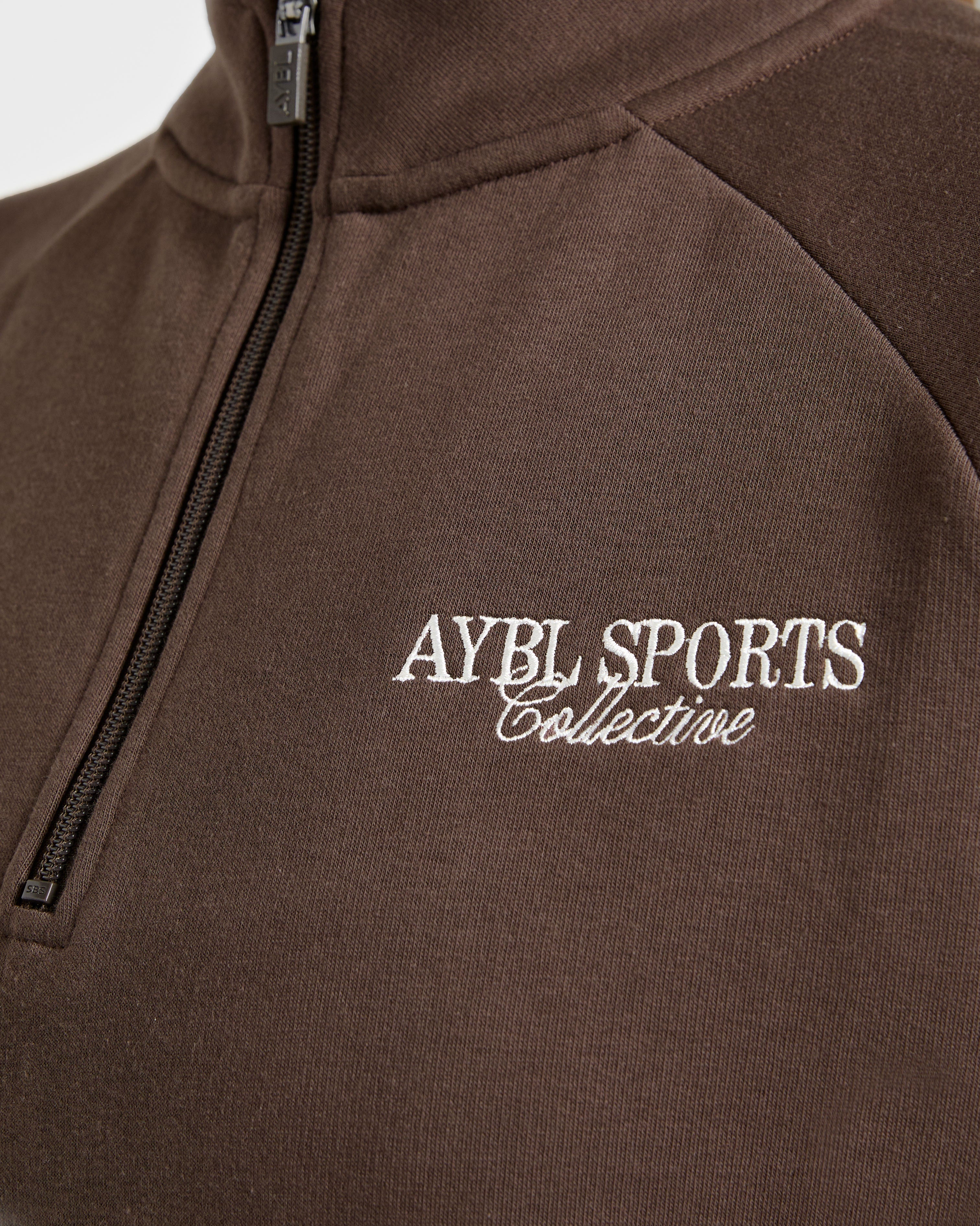 Sports Collective Oversized 1/4 Zip Pullover - Marron