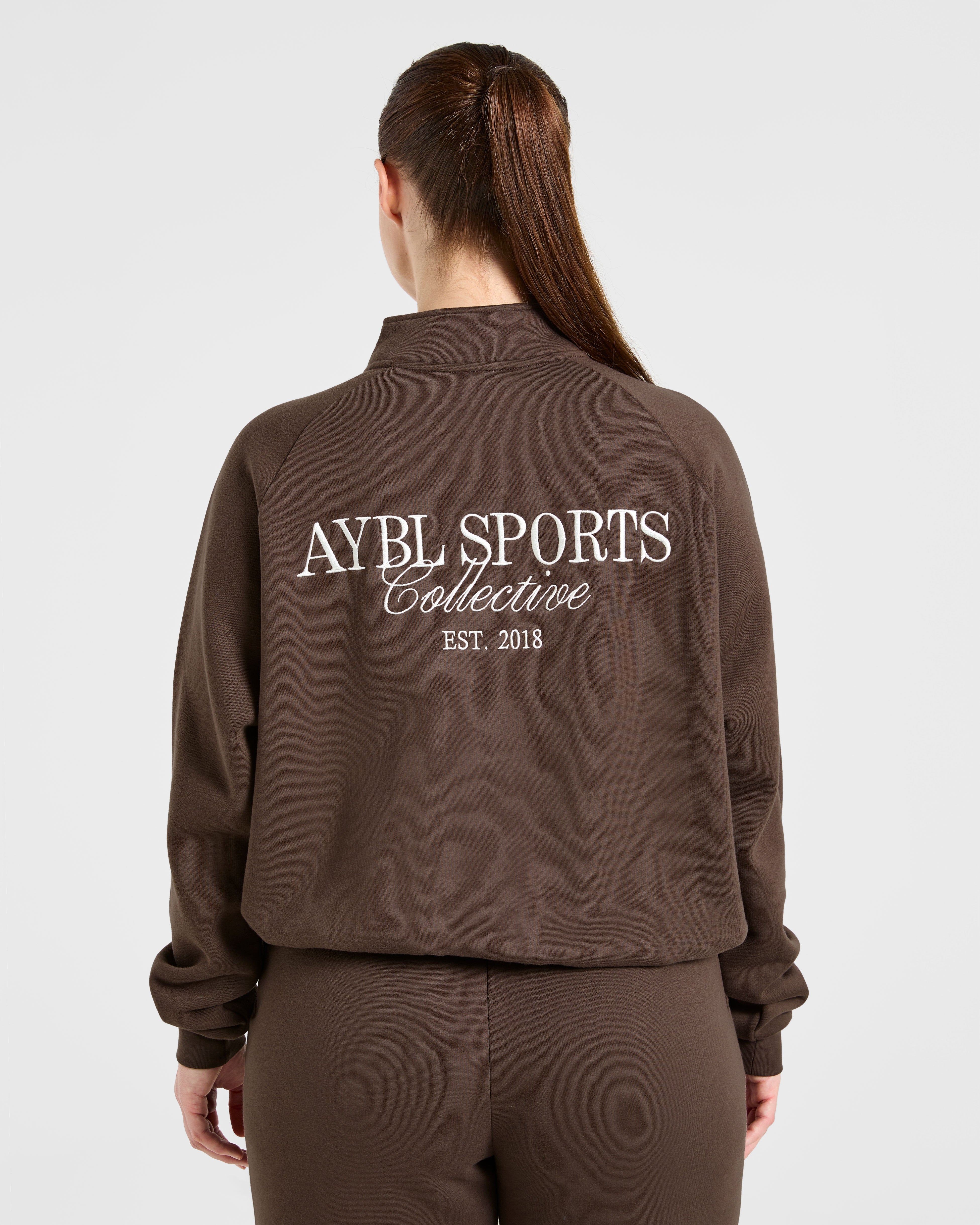 Sports Collective Oversized 1/4 Zip Pullover - Marron