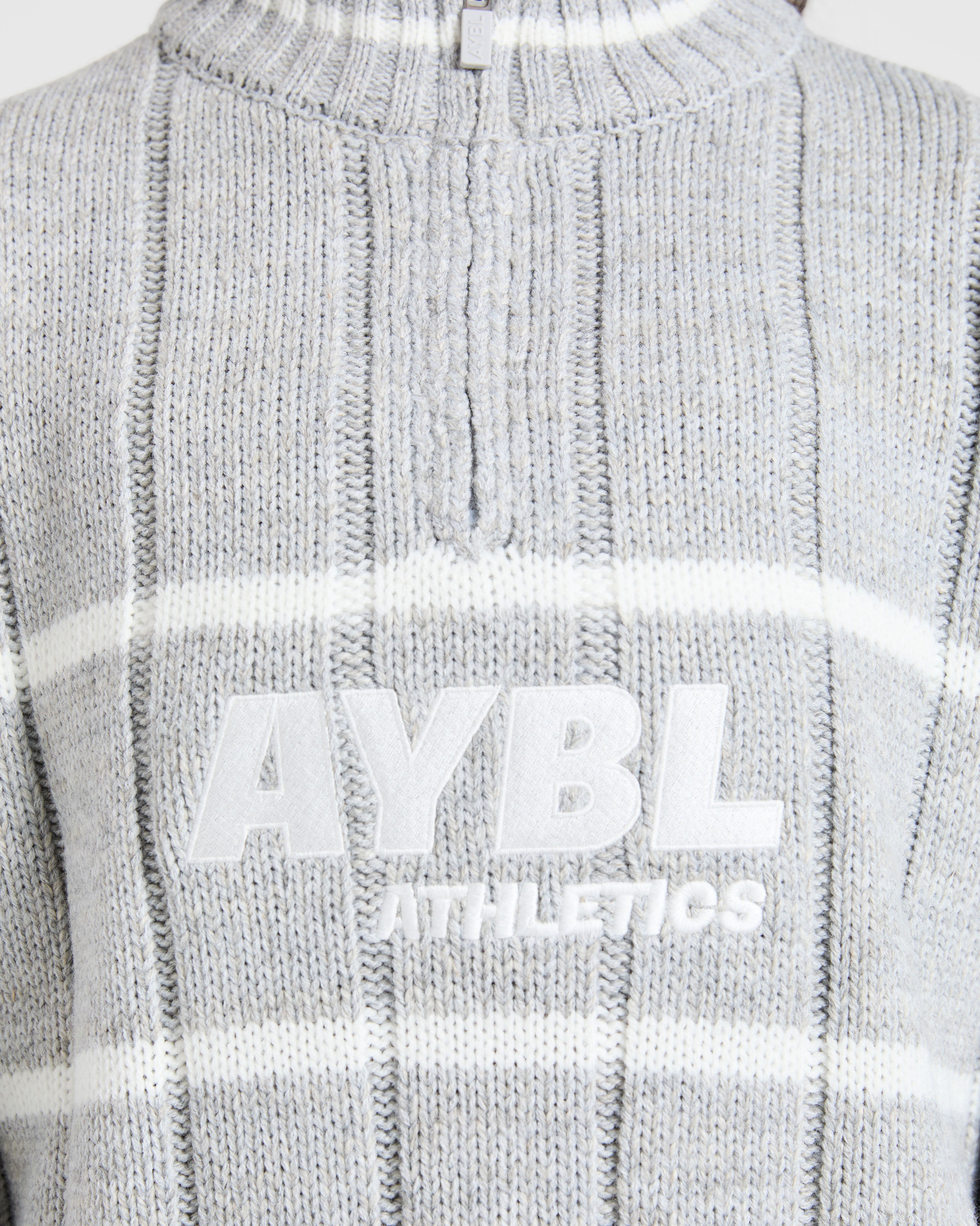 Athletics Oversized Knitted 1/4 Zip - Gris Marl
