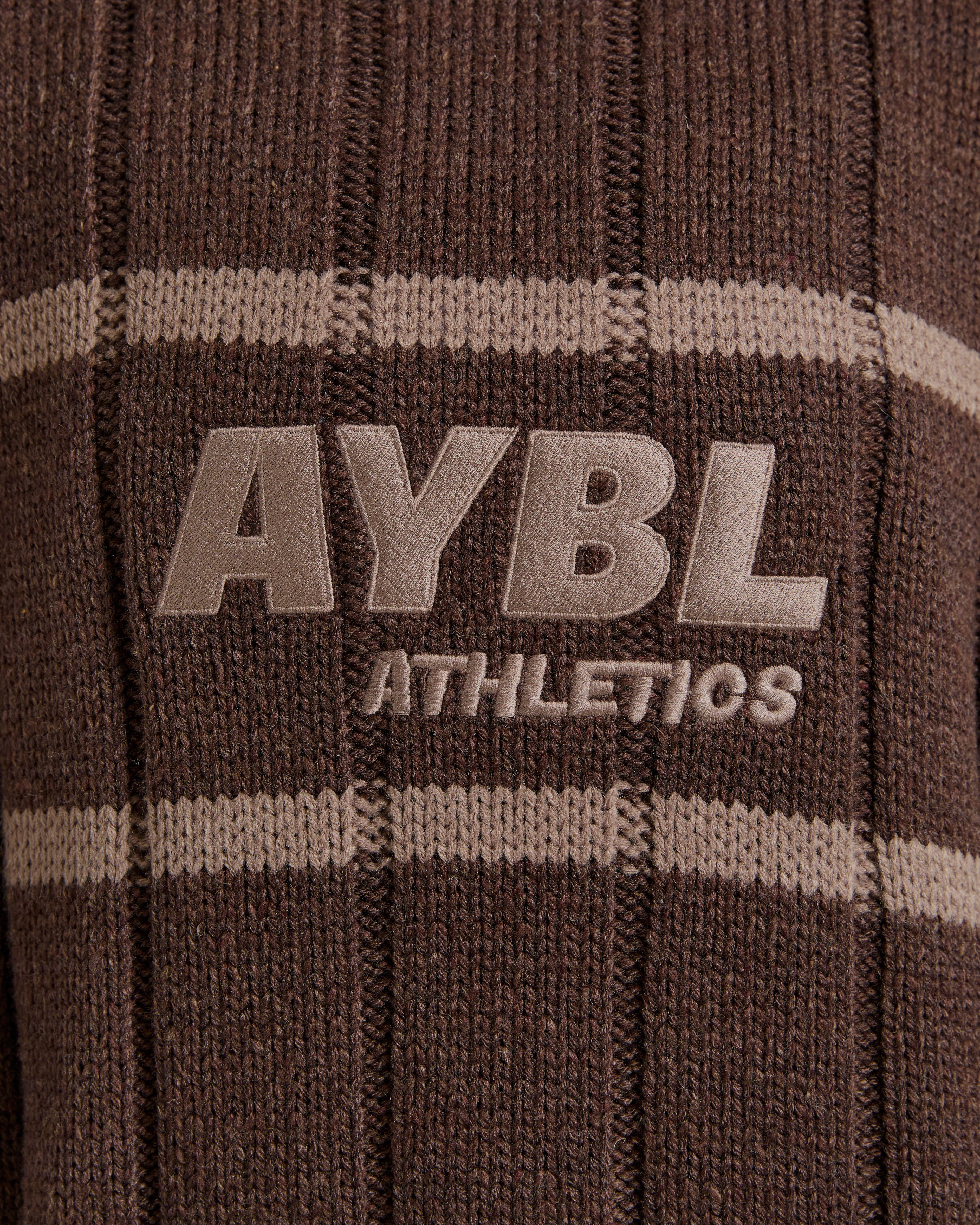 Athletics Oversized Knitted Hoodie - Marron