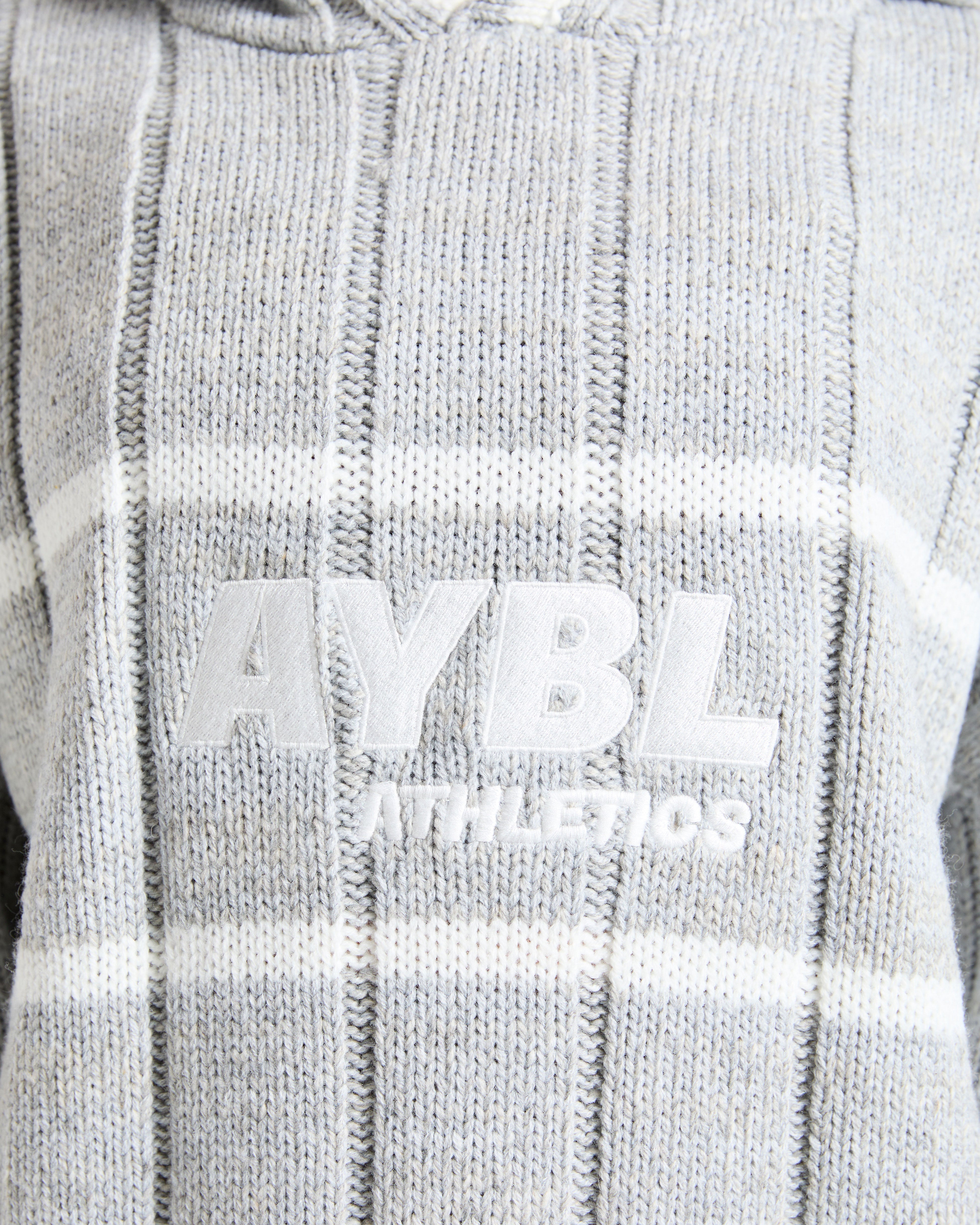 Athletics Oversized Knitted Hoodie - Gris Marl