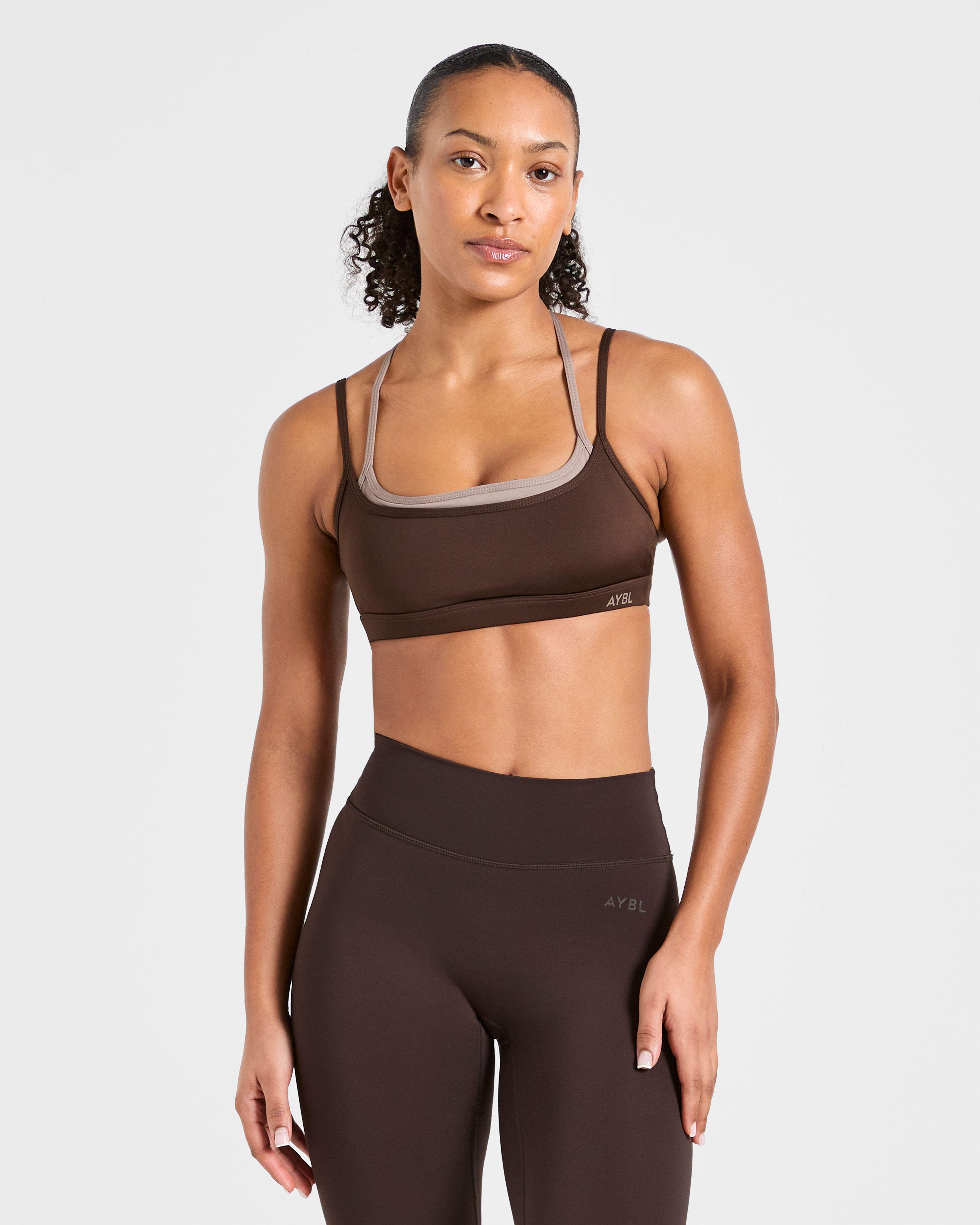 Essential Double Layer Sports Bra - Marron