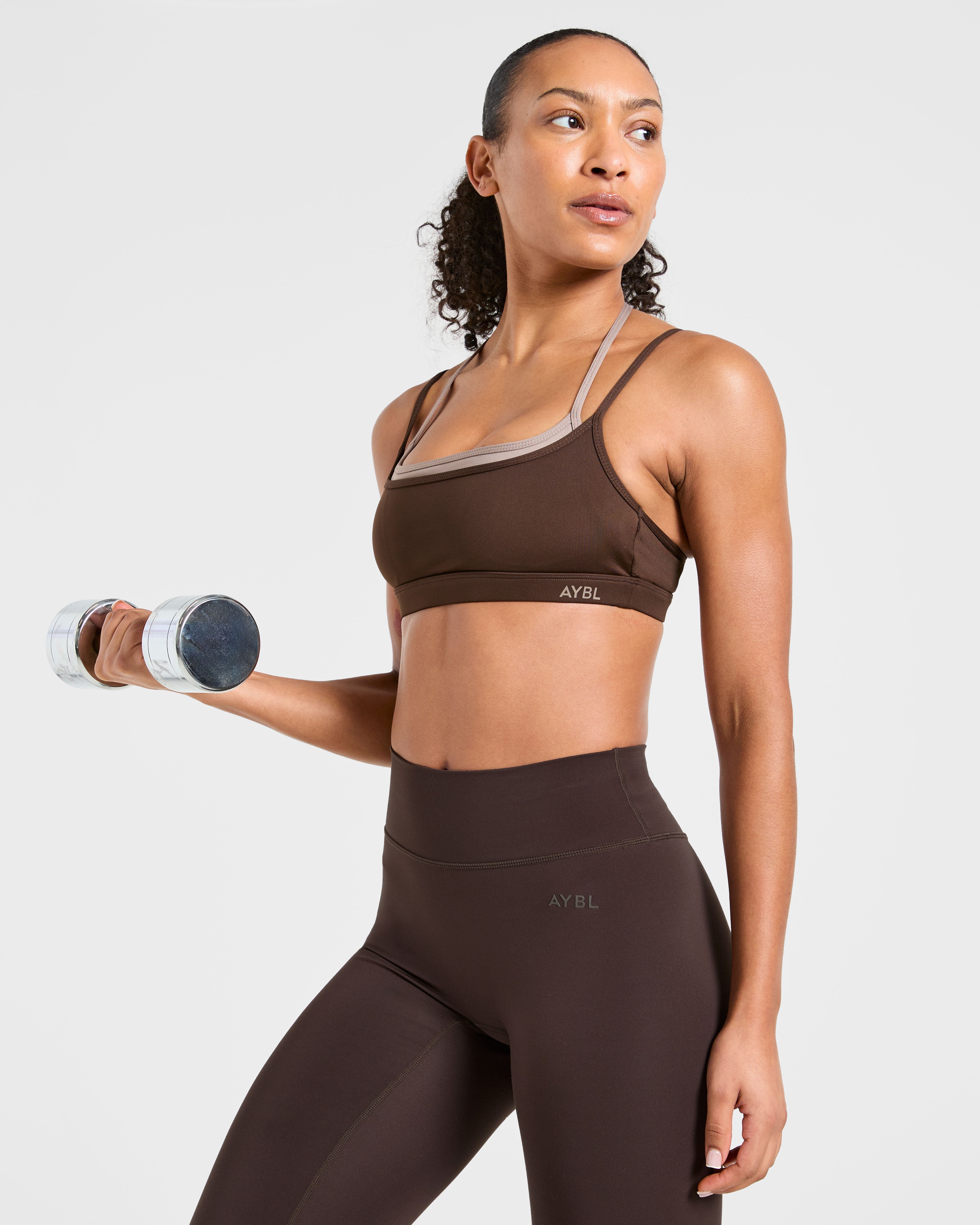 Essential Double Layer Sports Bra - Marron