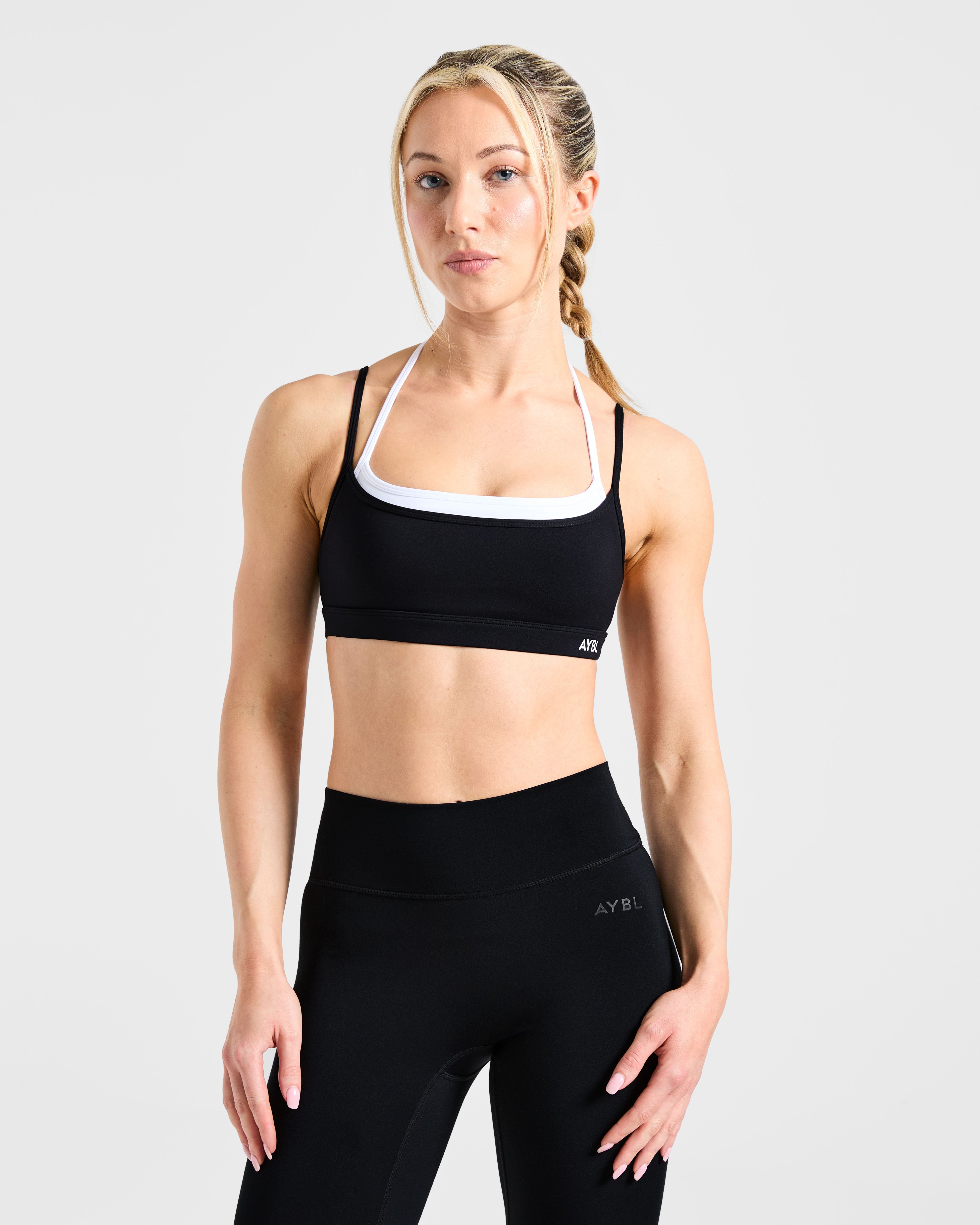 Essential Double Layer Sports Bra - Noir/Blanc