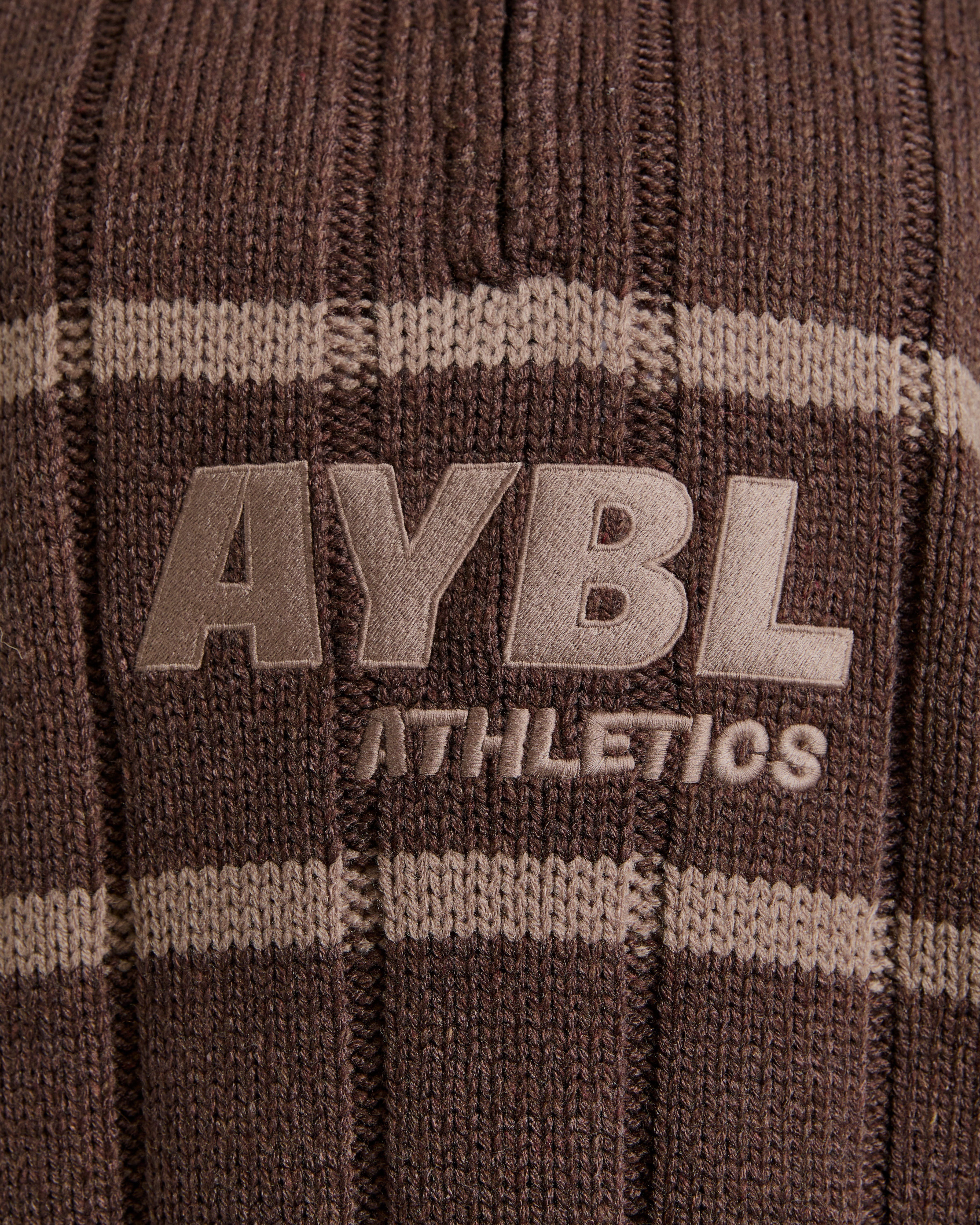 Athletics Oversized Knitted 1/4 Zip - Marron