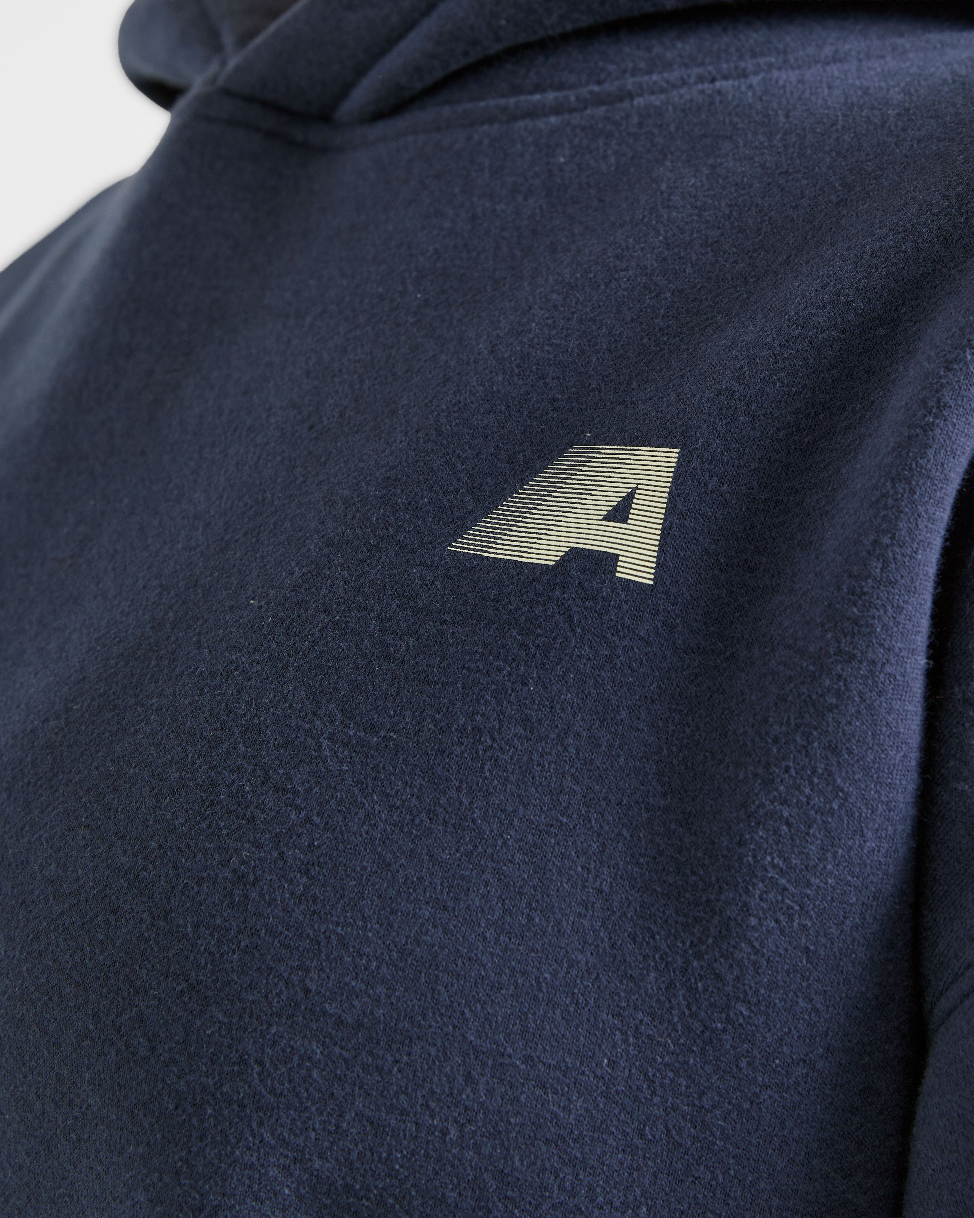 Retro Athletics Oversized Hoodie - Navy/Jaune