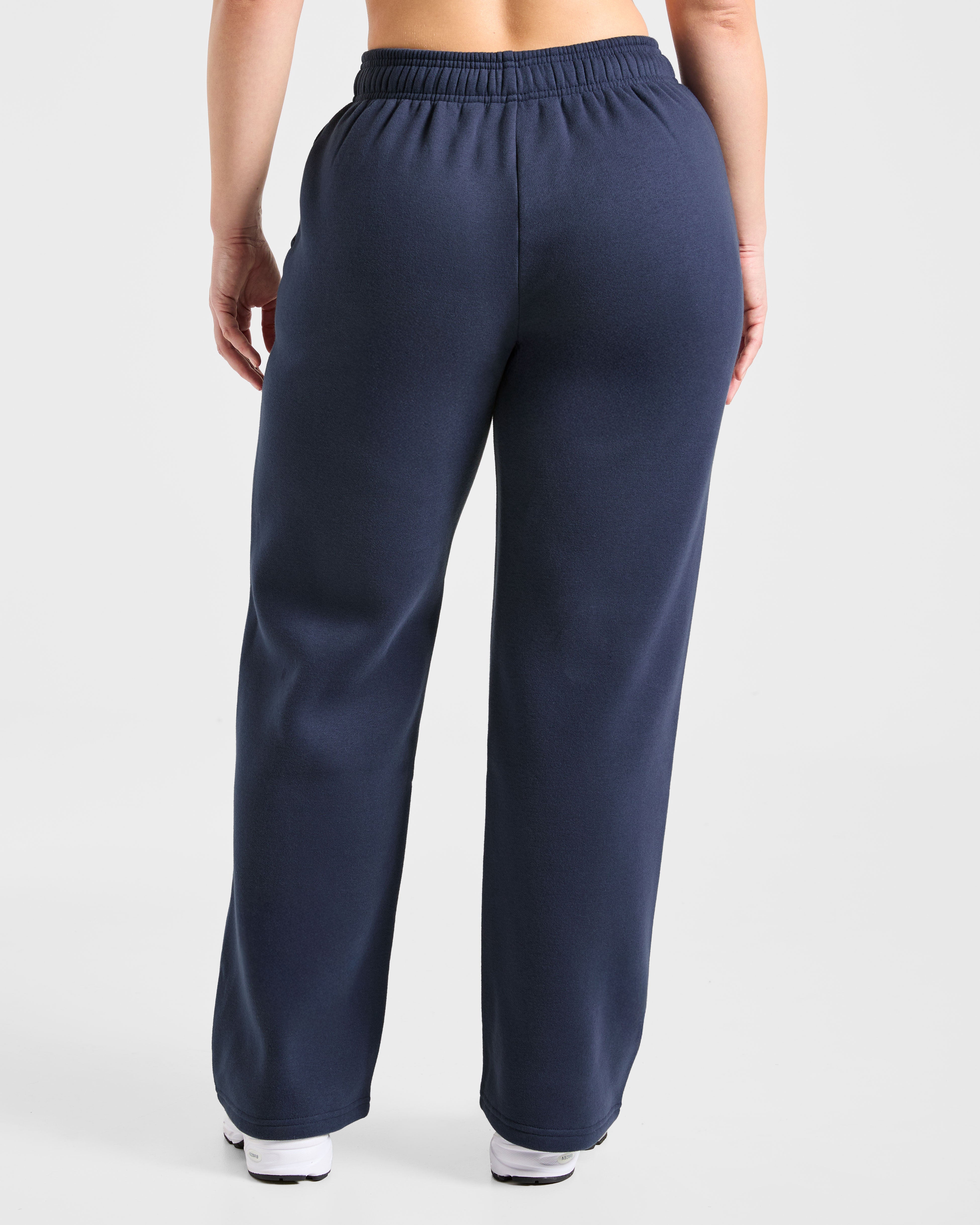 Retro Athletics Oversized Straight Leg Joggers - Navy/Jaune