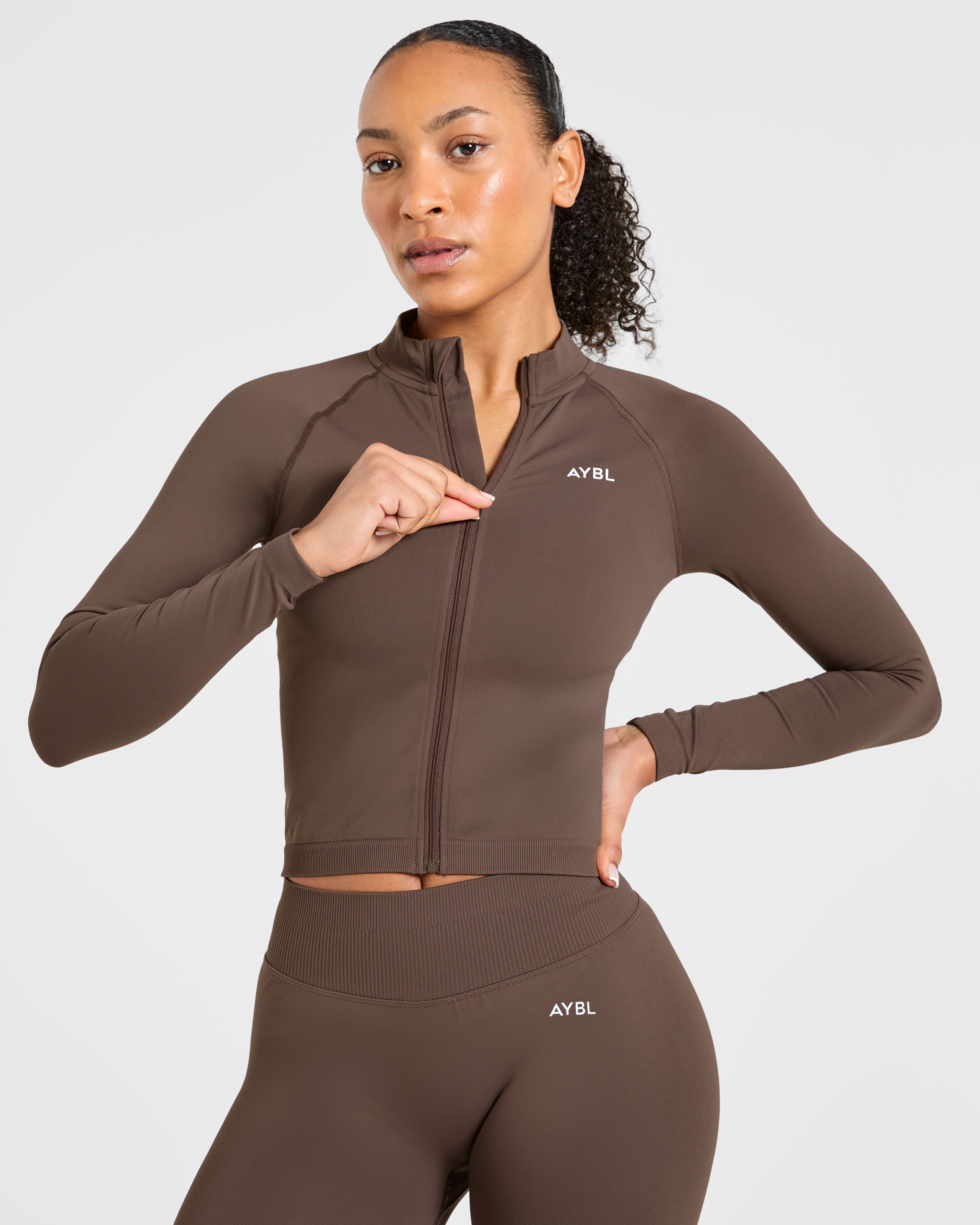Enhance Seamless Jacket - Marron