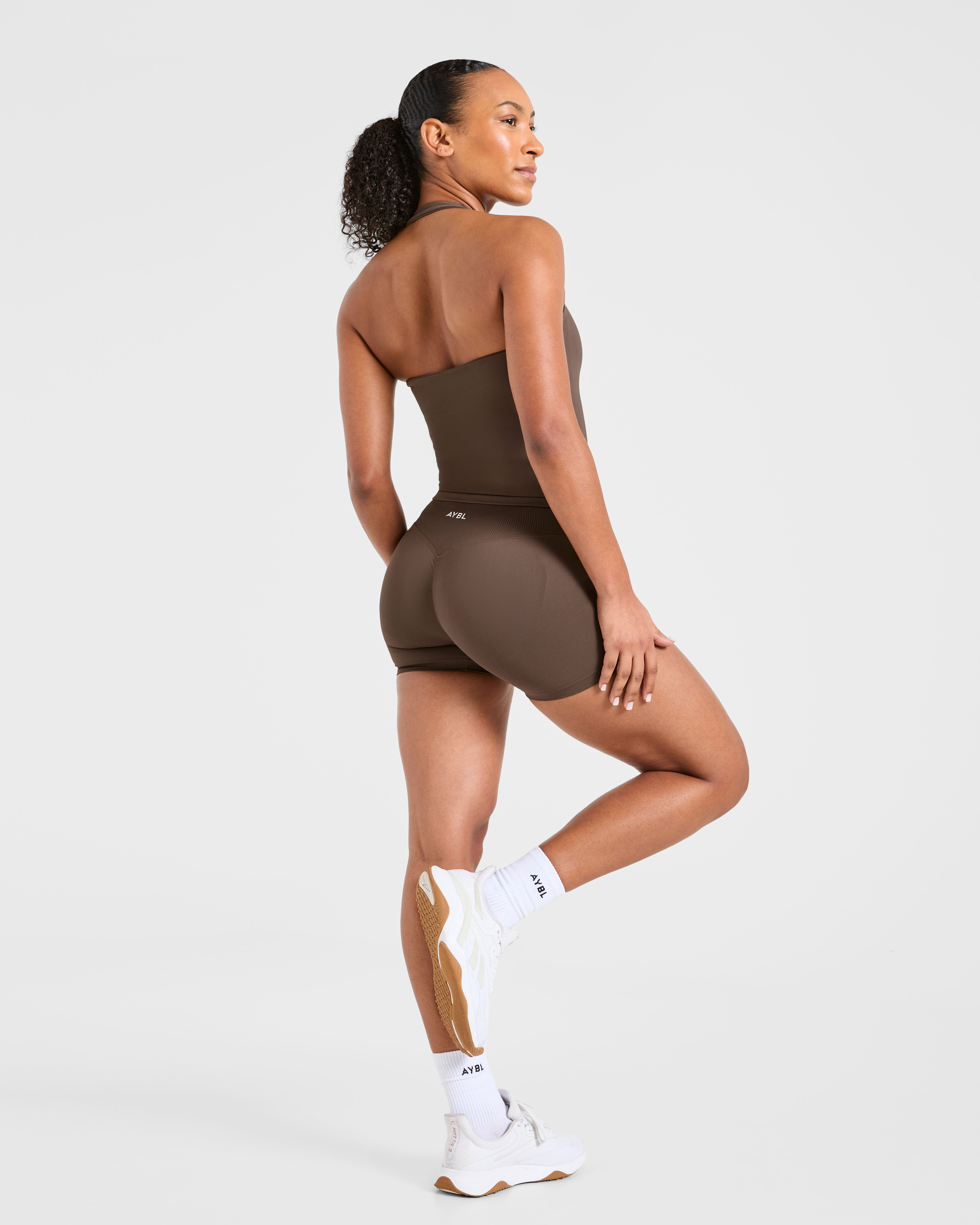 Enhance Seamless Halterneck Top - Marron