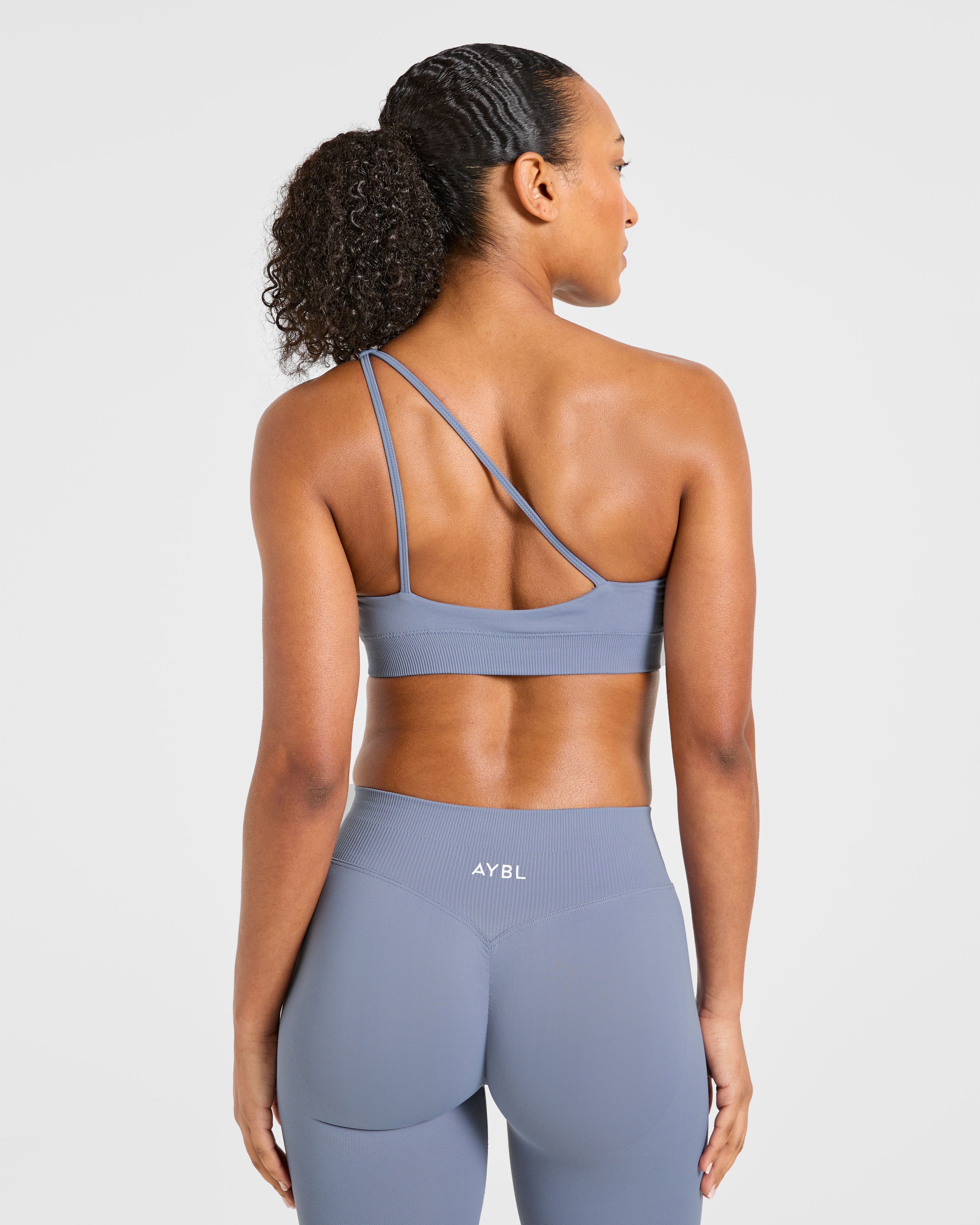 Enhance Seamless One Shoulder Sports Bra - Slate Bleu
