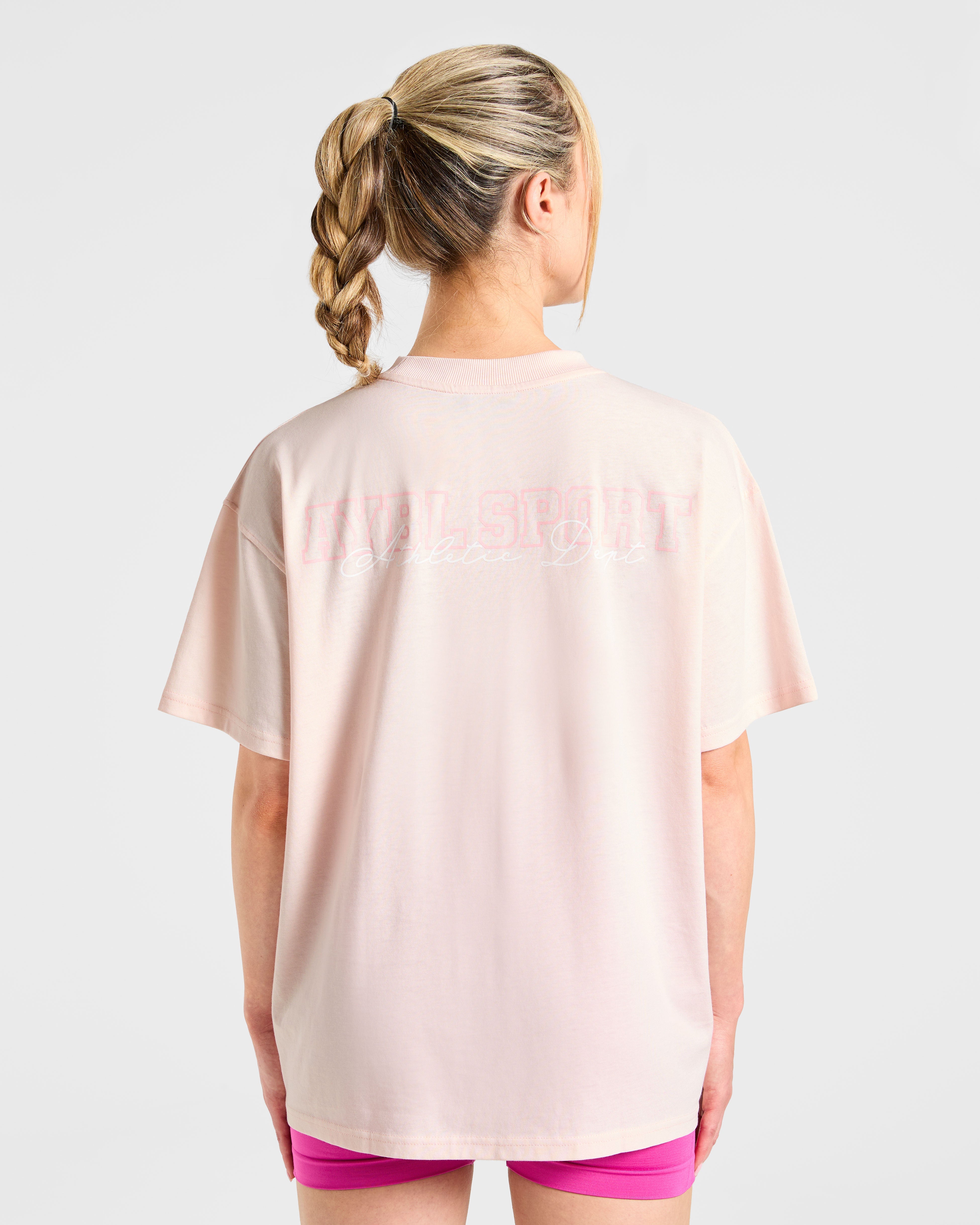 Varsity Dept. Oversized T Shirt - Rose