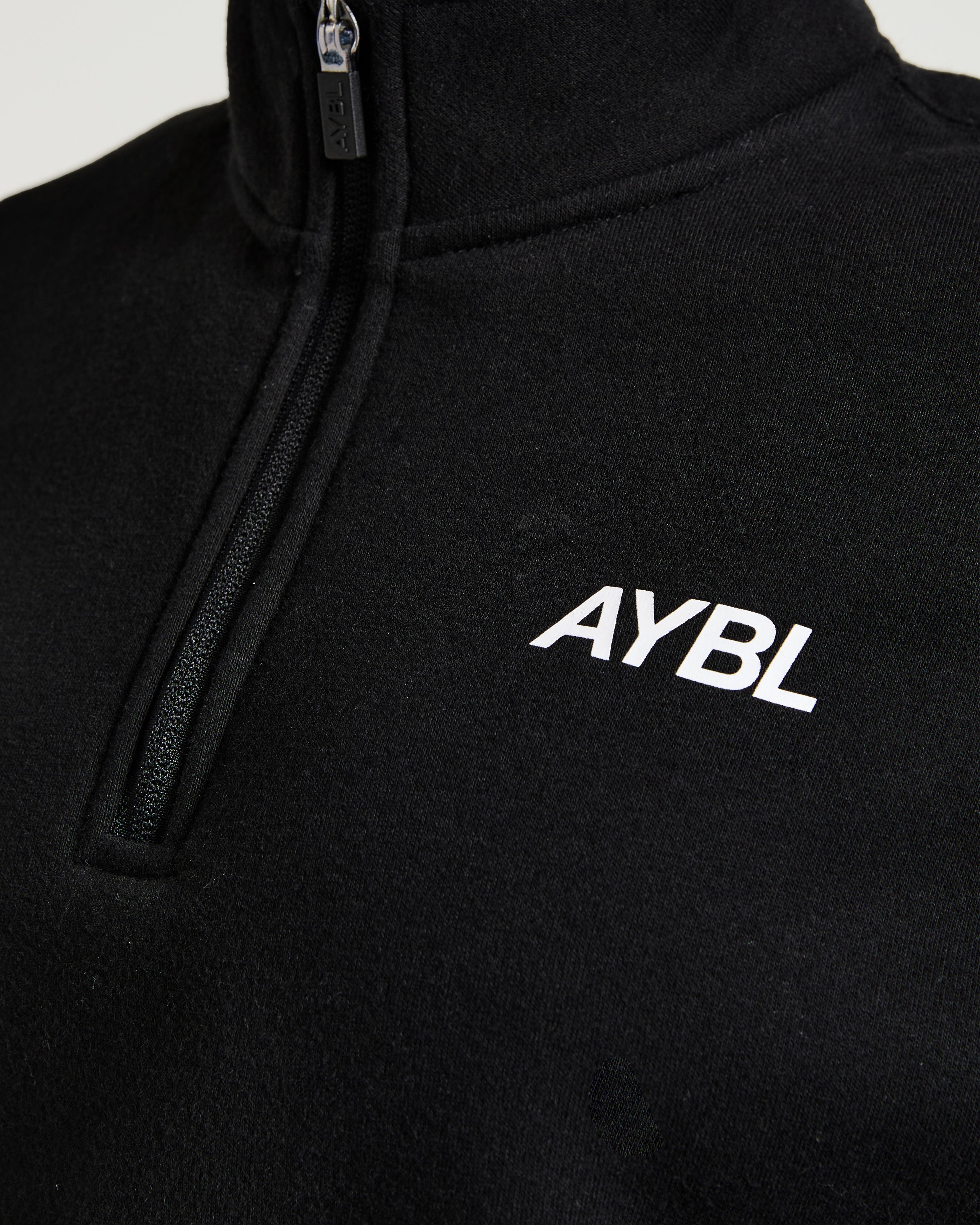 Sports Club Oversized 1/4 Zip Pullover - Noir/Blanc