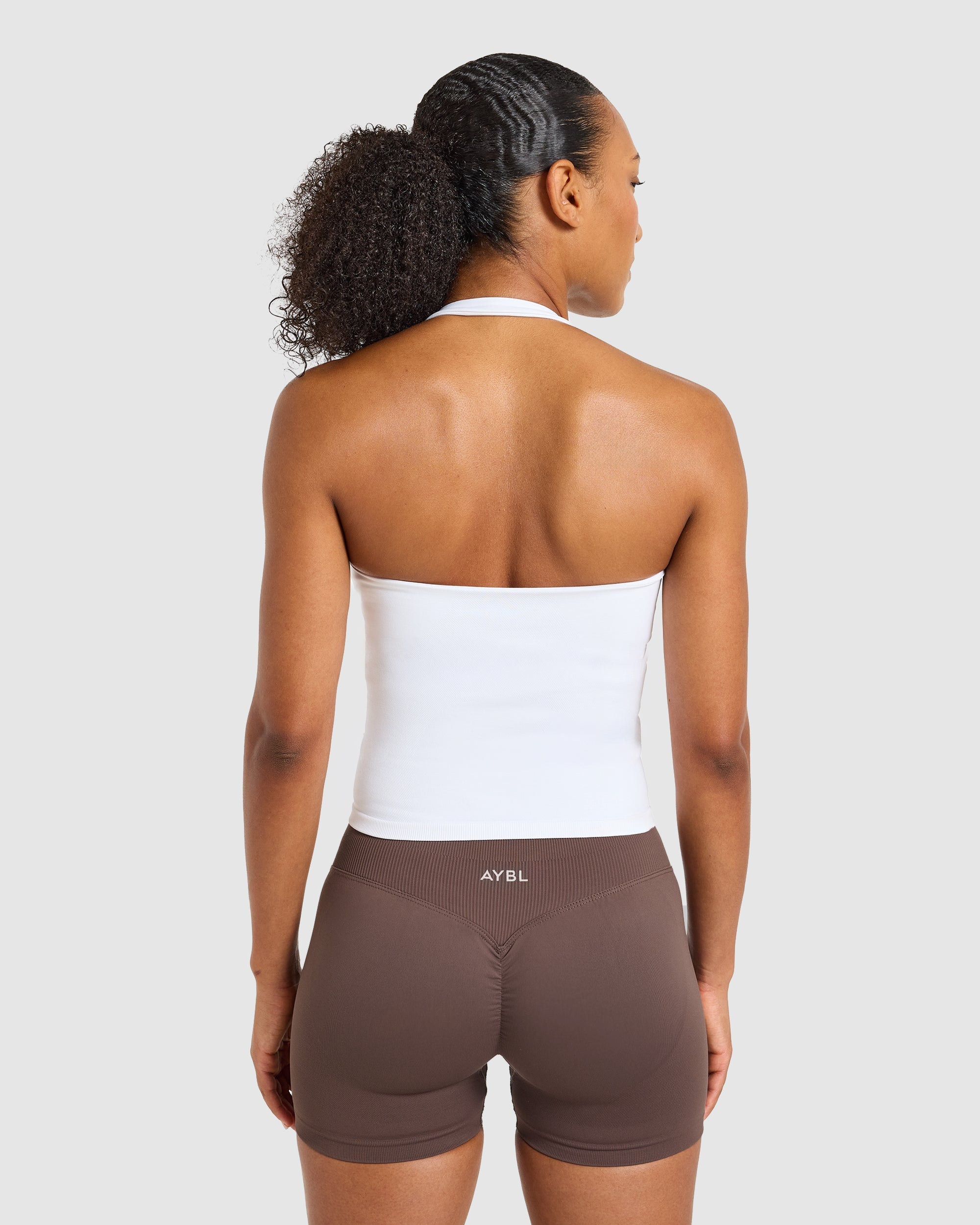 Enhance Seamless Halterneck Top - Blanc
