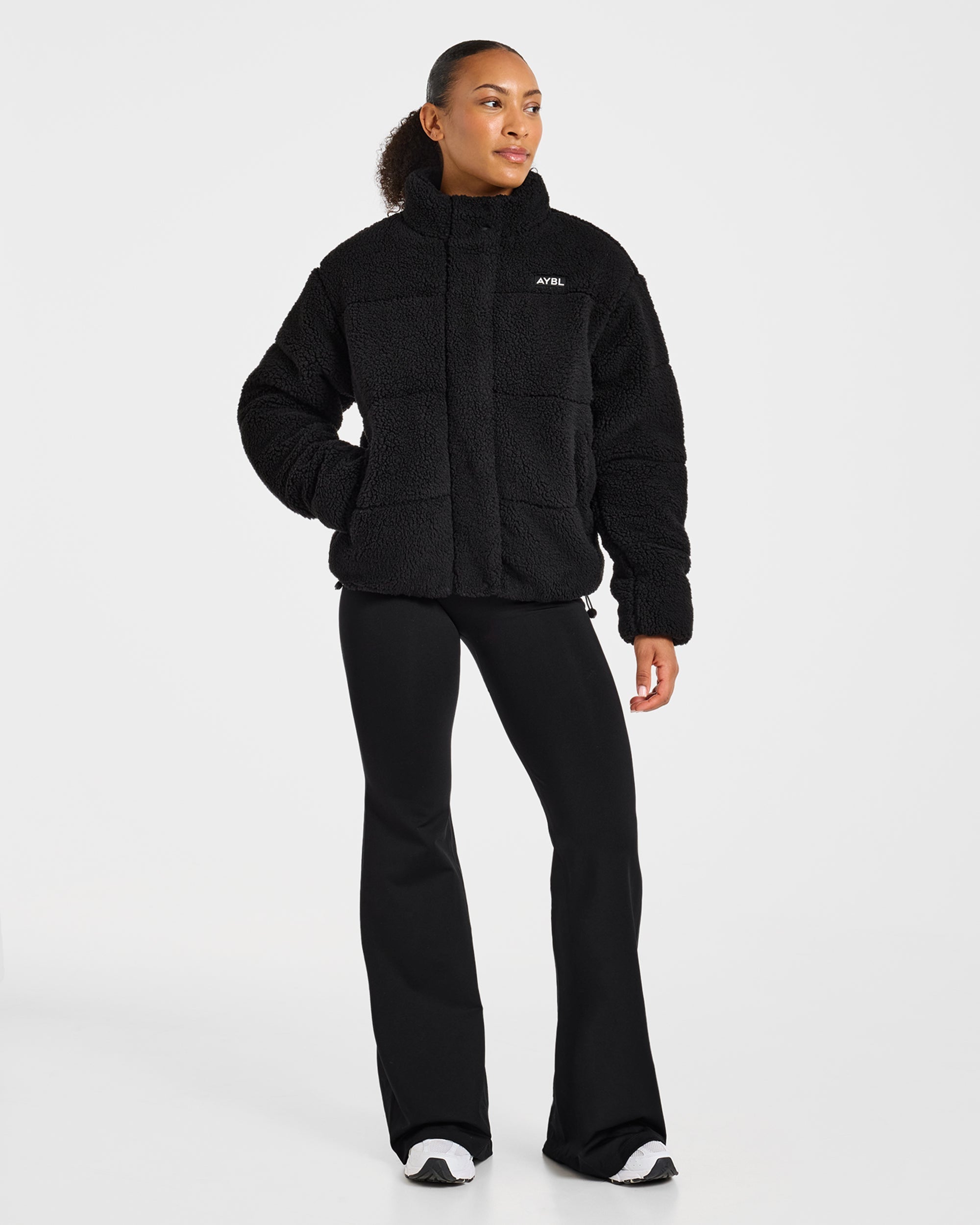 Signature Fleece Puffer Coat - Noir